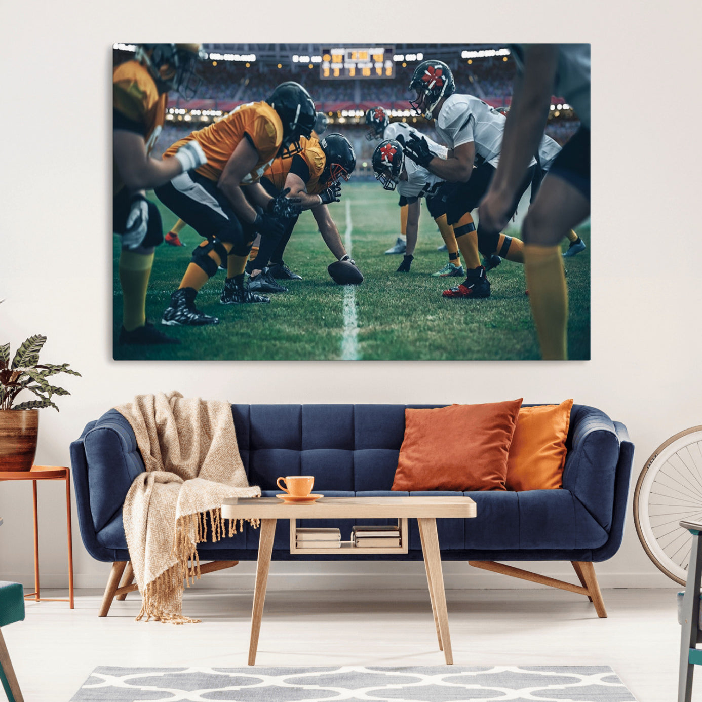 83227-MGV-CV-36X24-American Football Playing Wall Art Canvas Print