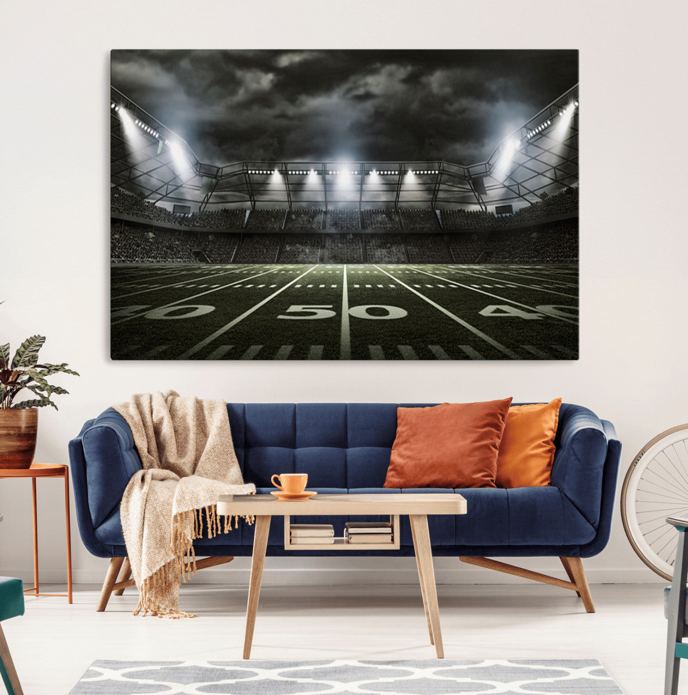 90107-MGV-CV-36X24-American Football Stadium Wall Art Canvas Print, Stadium Sport Wall Art Print