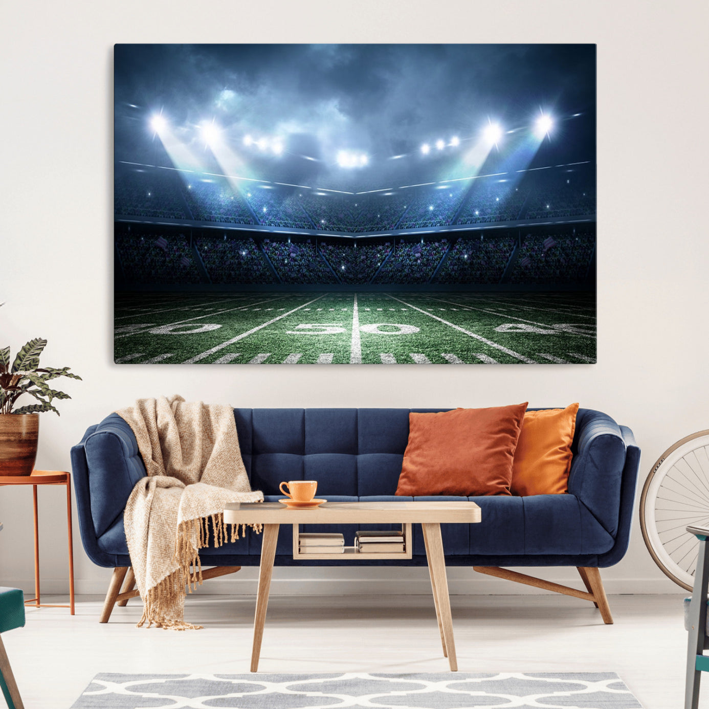 74741-MGV-CV-36X24-American Football Stadium Wall Art Canvas, American Football Stadium Canvas Print