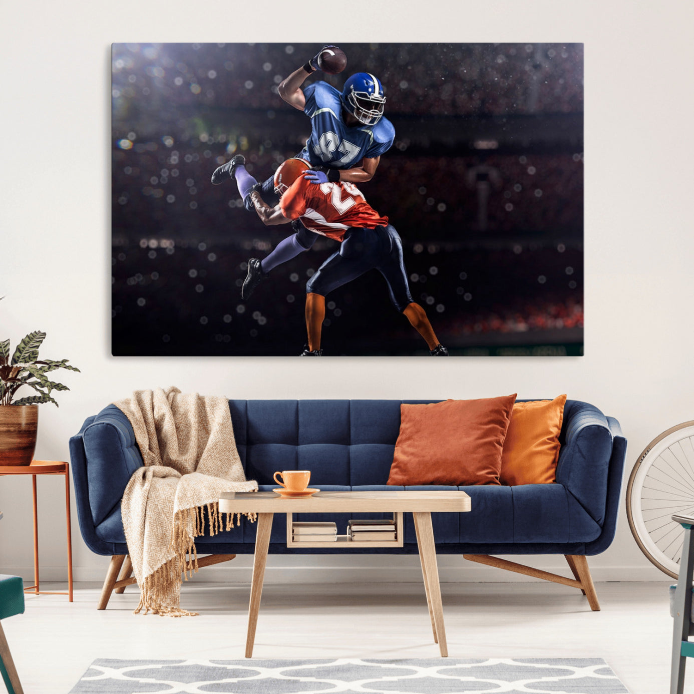 76491-MGV-CV-36X24-American Football Wall Art Canvas Print, Stadium Sport Wall Art Print