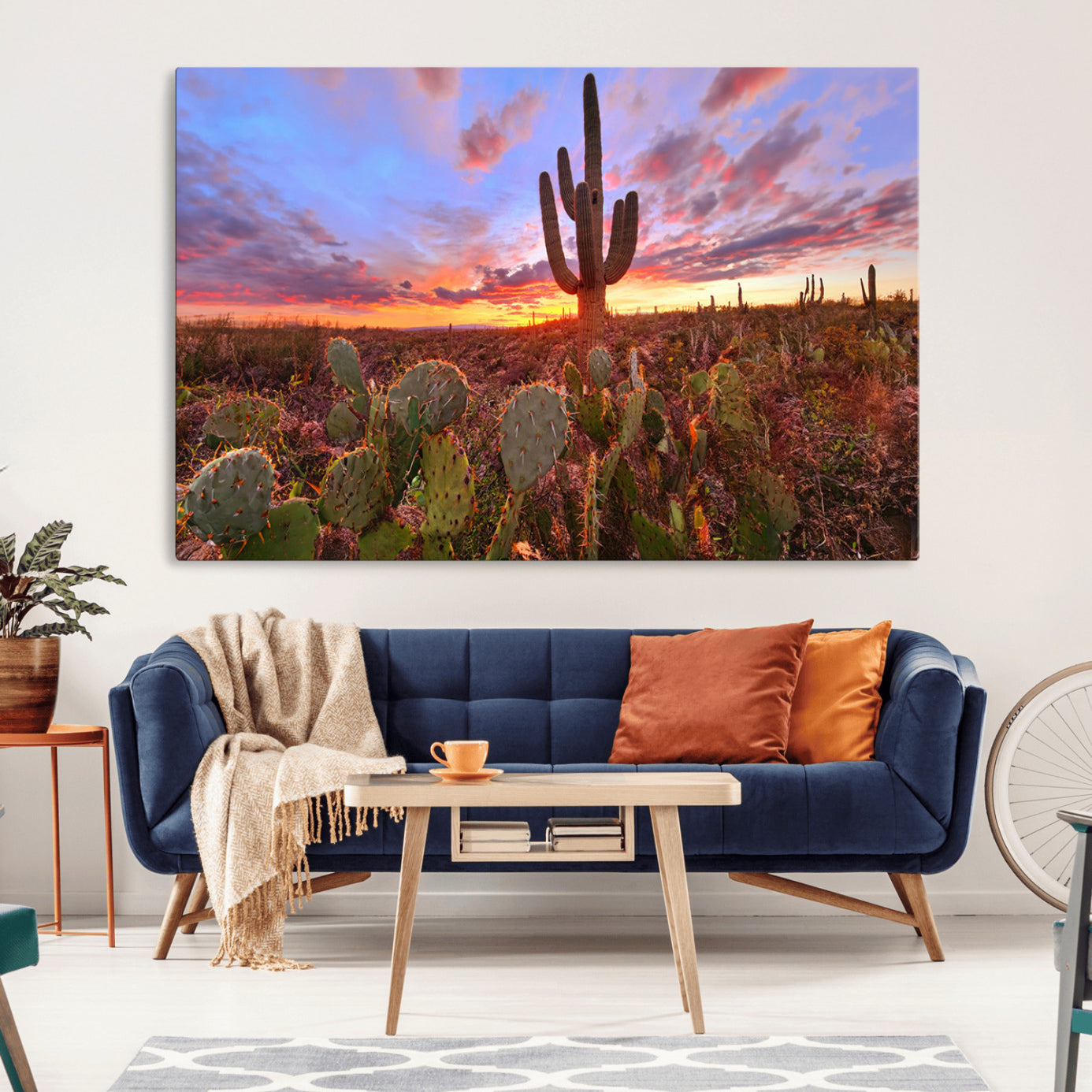 -Arizona Desert Sunset Wall Art Canvas Print