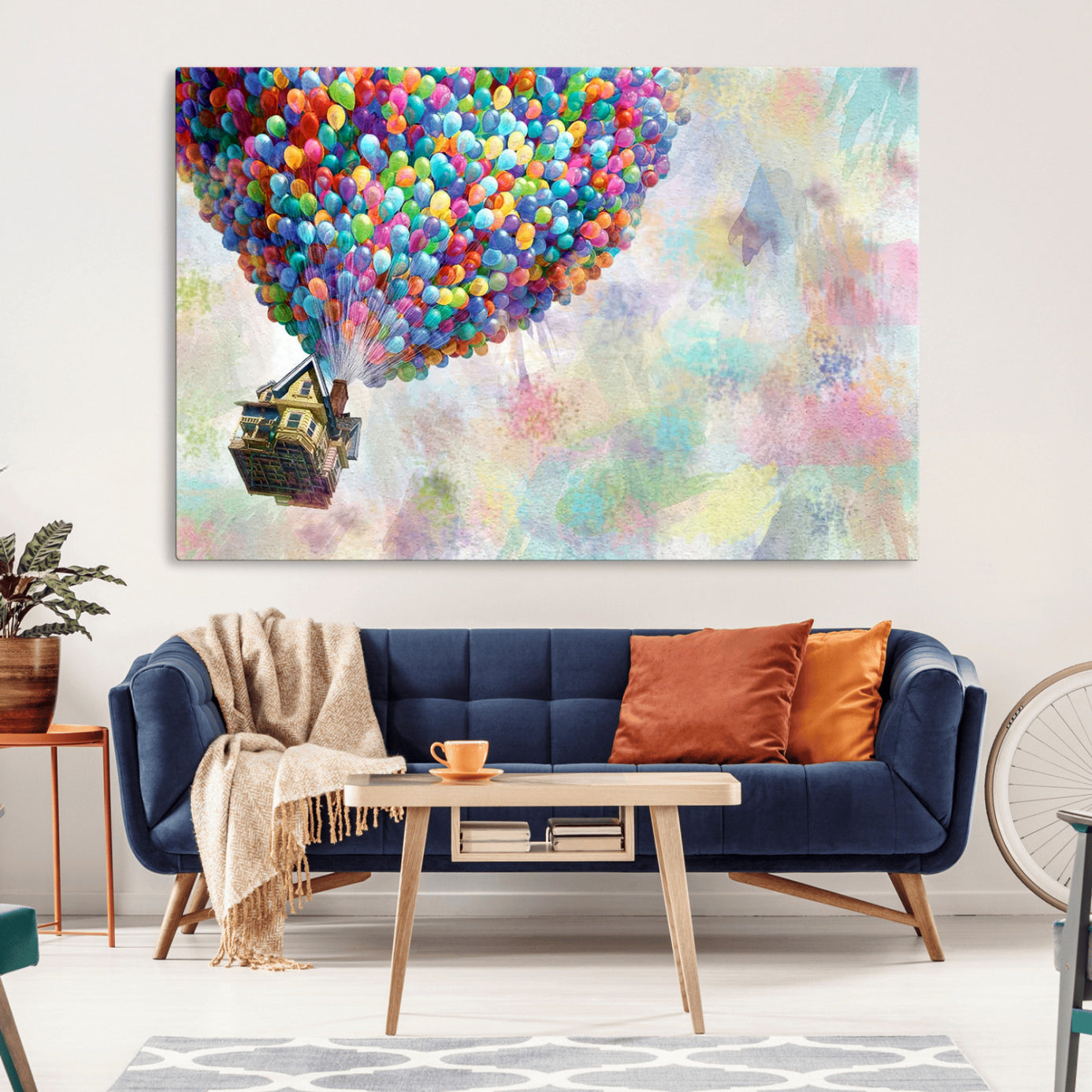 -Up Pixar Poster, Look Up Pixar Wall Art, Up Pixar Canvas, Kids Play Game Room Decor Wall Art
