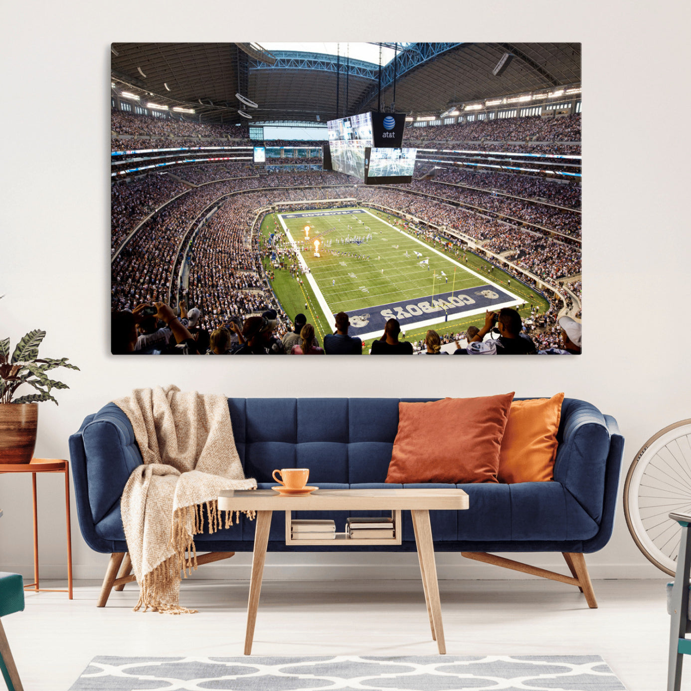 -Dallas Cowboys Football Team Print - Arlington AT&T Stadium Wall Art Canvas Print