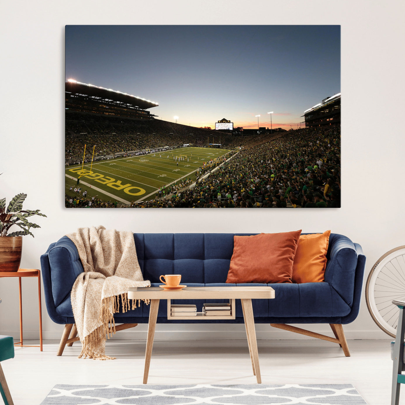 21429-MGV-CV-36X24-Oregon Ducks Football Team Print - Eugene Autzen Stadium Wall Art Canvas Print