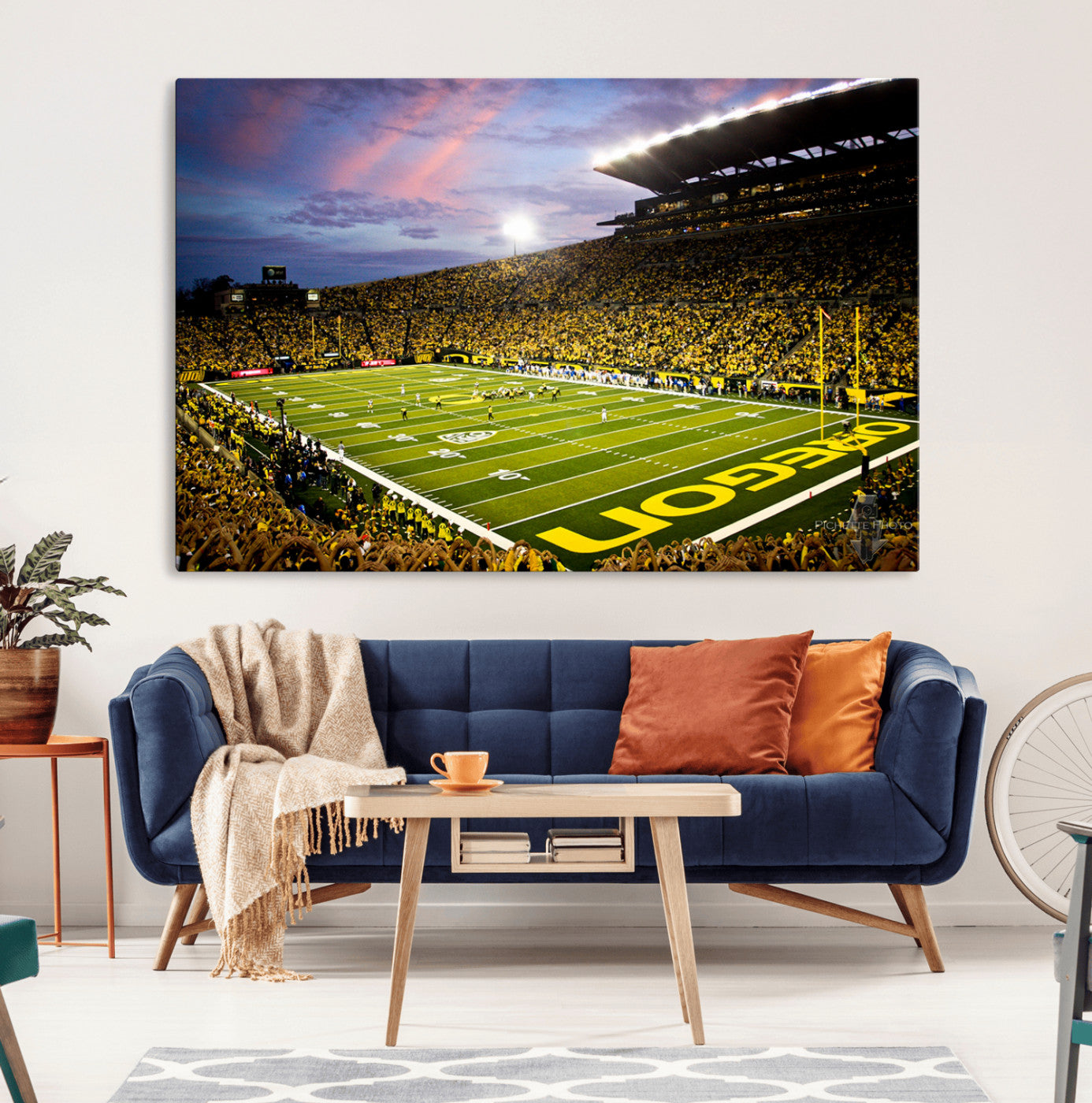 72017-MGV-CV-36X24-University of Oregon Ducks Football Team Print - Eugene Autzen Stadium Wall Art Canvas Print