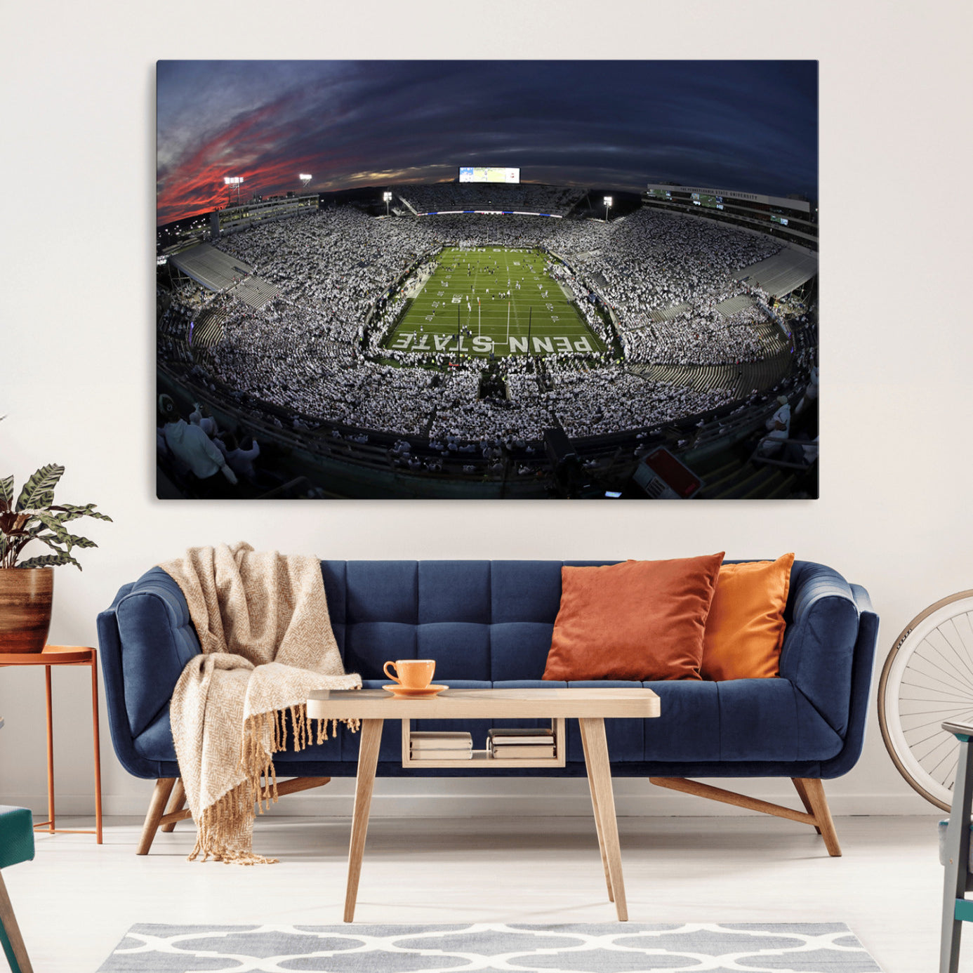 -Penn State University Nittany Lions Football Team Print - University Park Beaver Stadium Wall Art