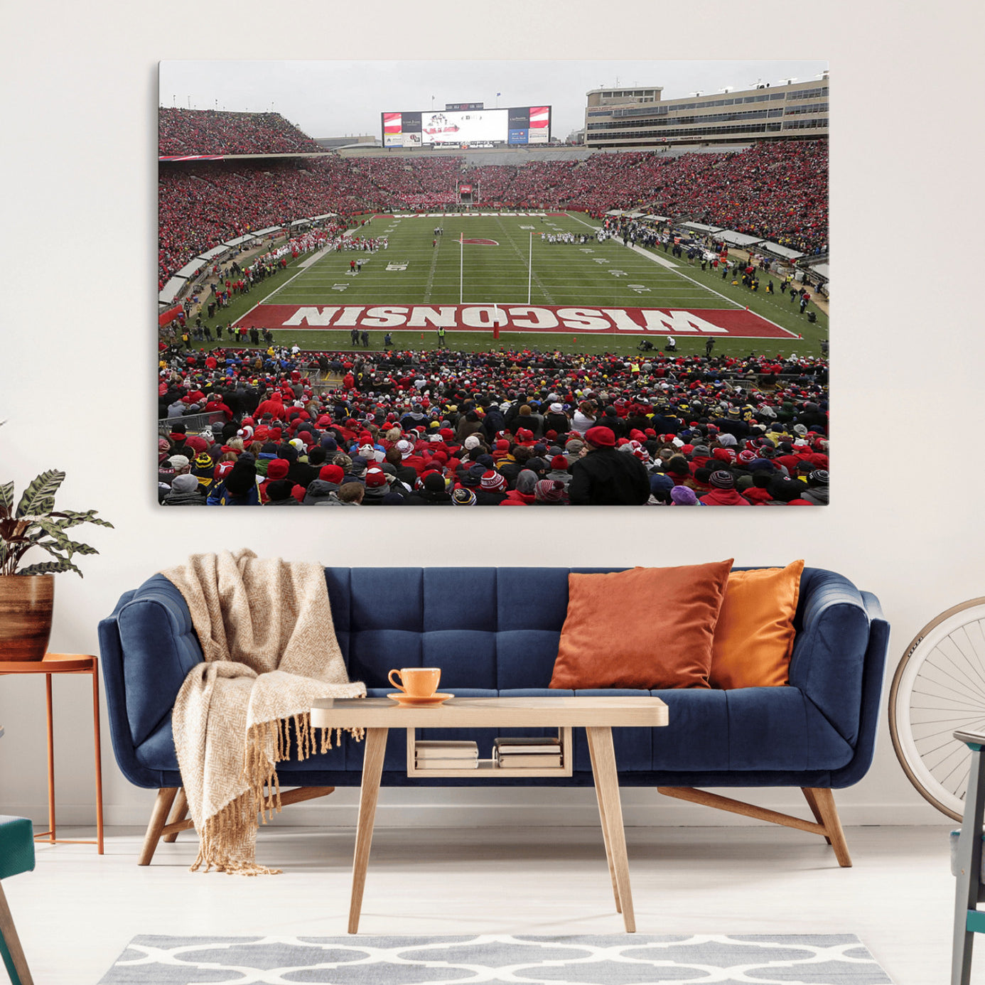 23461-MGV-CV-36X24-Wisconsin Badgers Team Print Canvas - Madison Camp Randall Stadium Wall Art Canvas Print