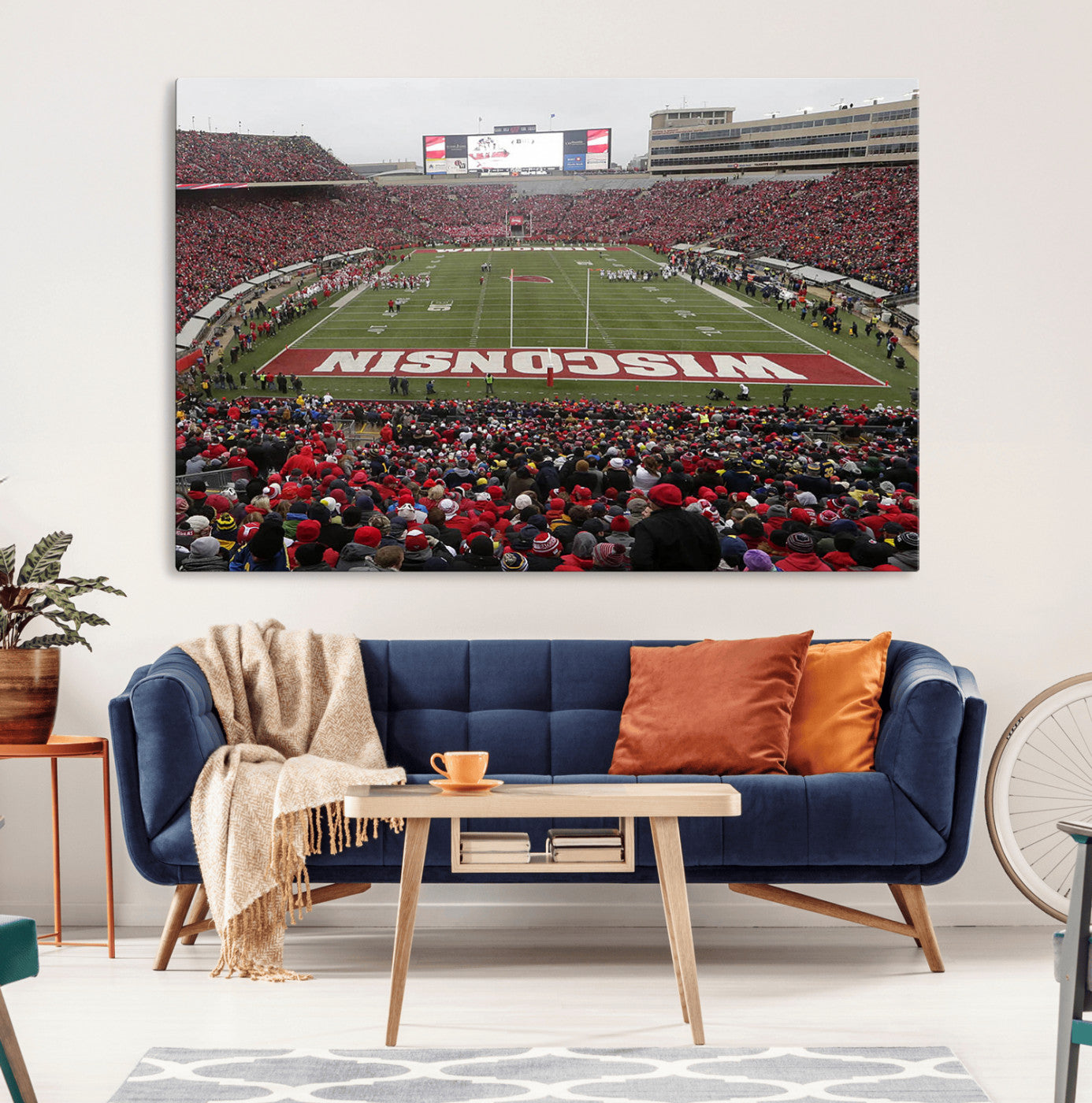 23461-MGV-CV-36X24-Wisconsin Badgers Team Print Canvas - Madison Camp Randall Stadium Wall Art Canvas Print