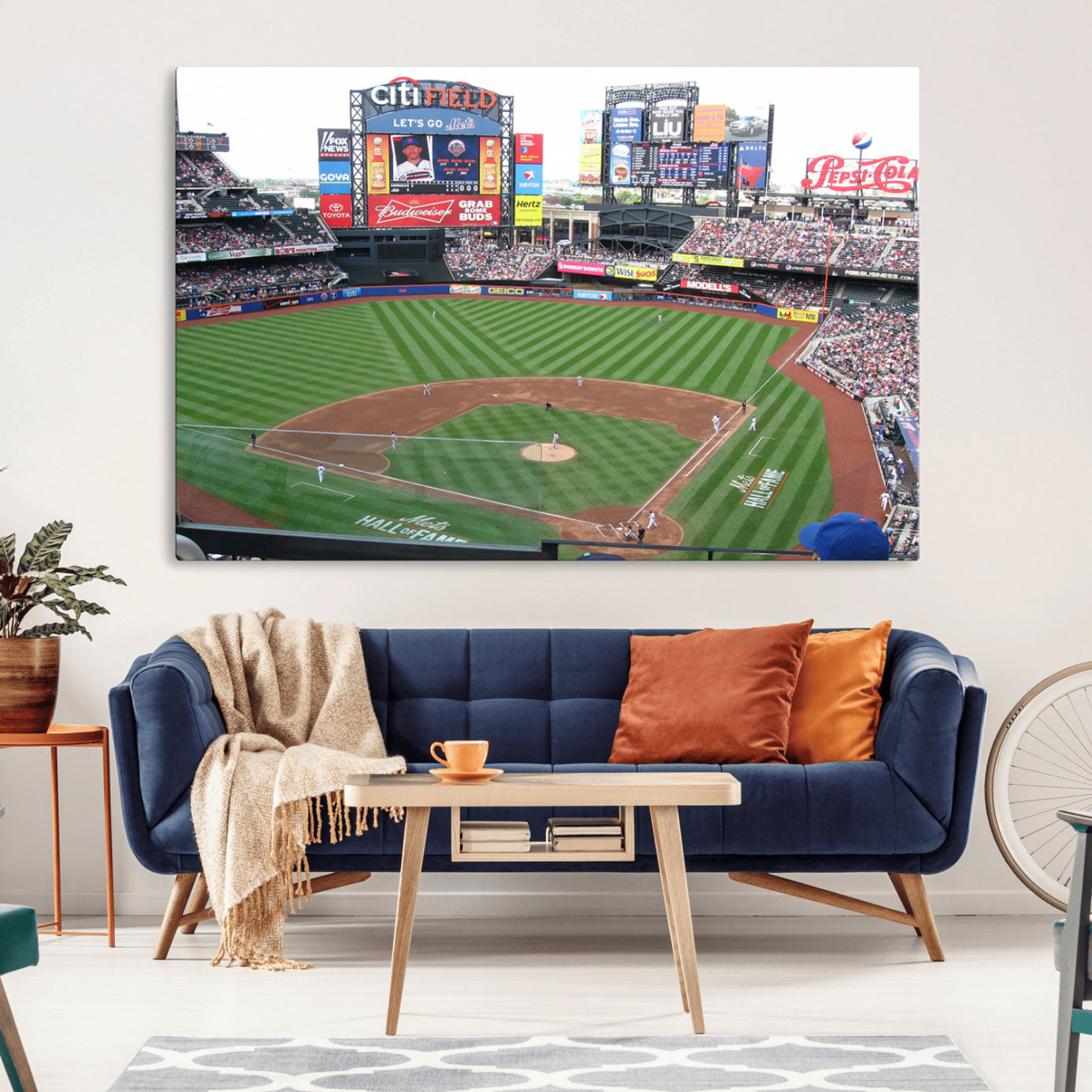 64829-MGV-CV-36X24-New York Mets Baseball Team Print - Citi Field Baseball Stadium Wall Art Canvas Print