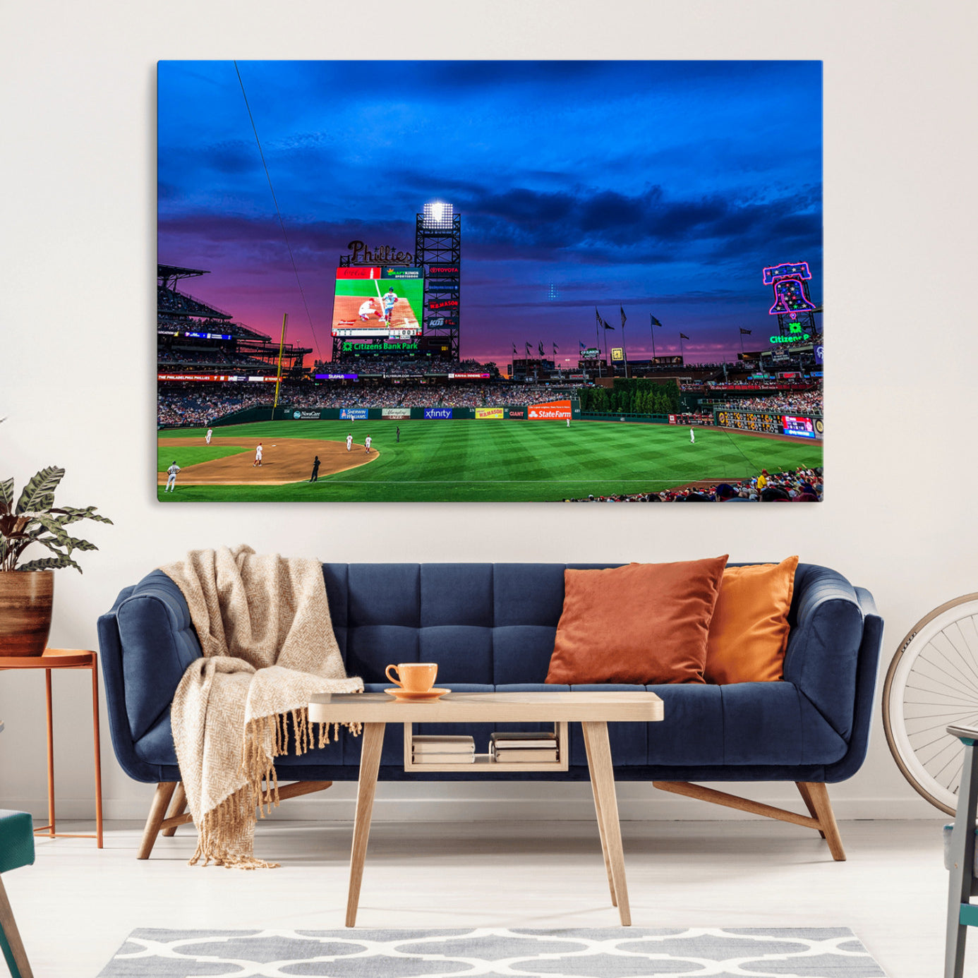 20427-MGV-CV-36X24-Philadelphia Phillies Baseball Team Print - Philadelphia Citizens Bank Park Stadium Canvas Wall Art