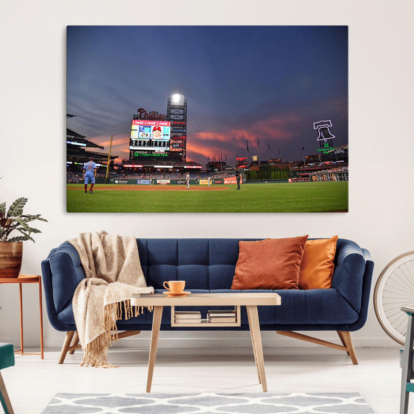 22594-MGV-CV-36X24-Philadelphia Phillies Baseball Print - Philadelphia Citizens Bank Park Stadium Wall Art, Phillies