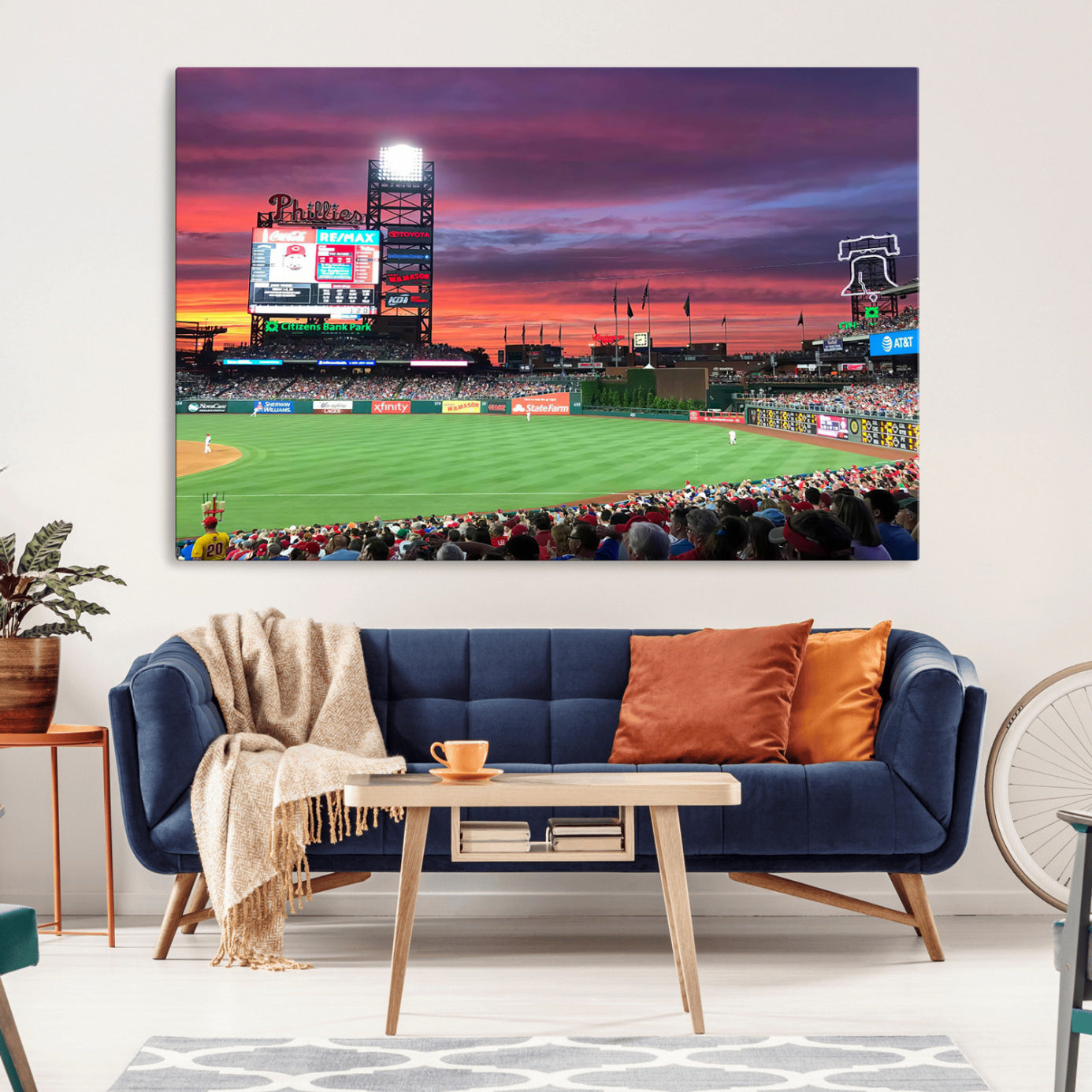 99918-MGV-CV-36X24-Philadelphia Phillies Baseball Team Print - Philadelphia Citizens Bank Park Stadium Wall Art Canvas