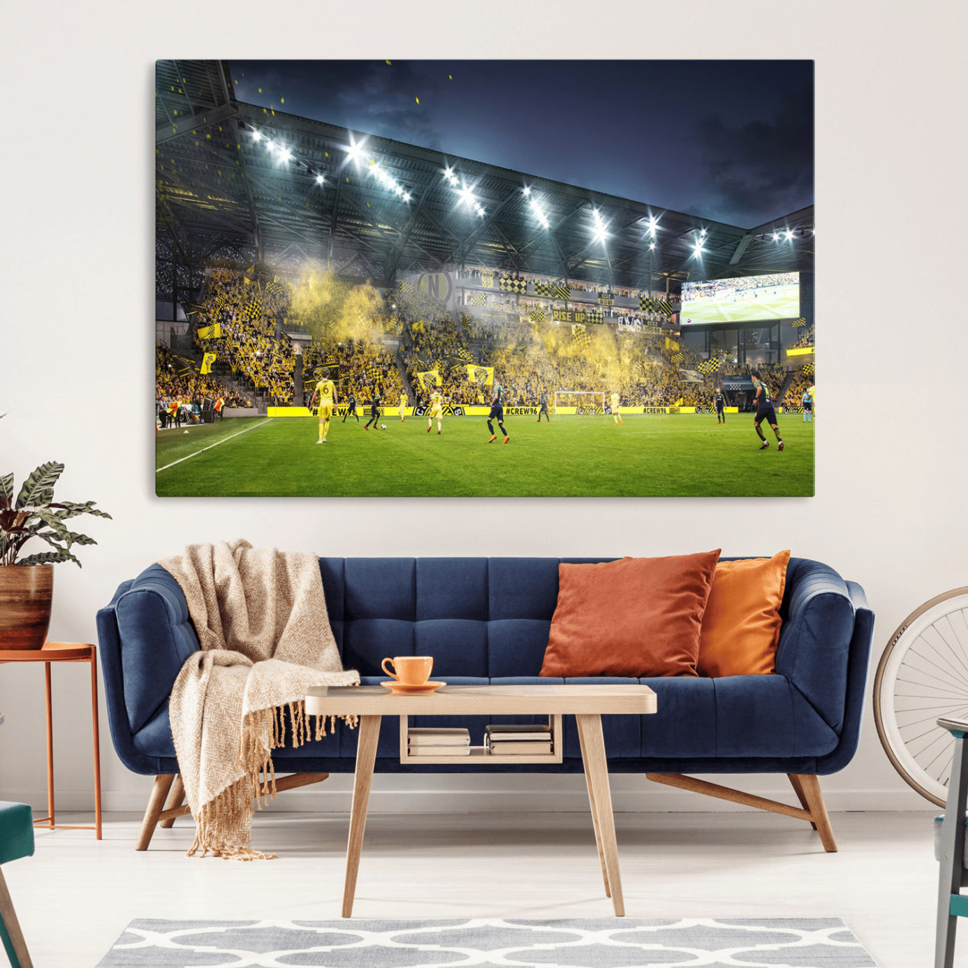 65820-MGV-CV-36X24-Columbus Crew Stadium Match Triple Canvas Wall Art - Dynamic MLS Game Scene Canvas Wall Art