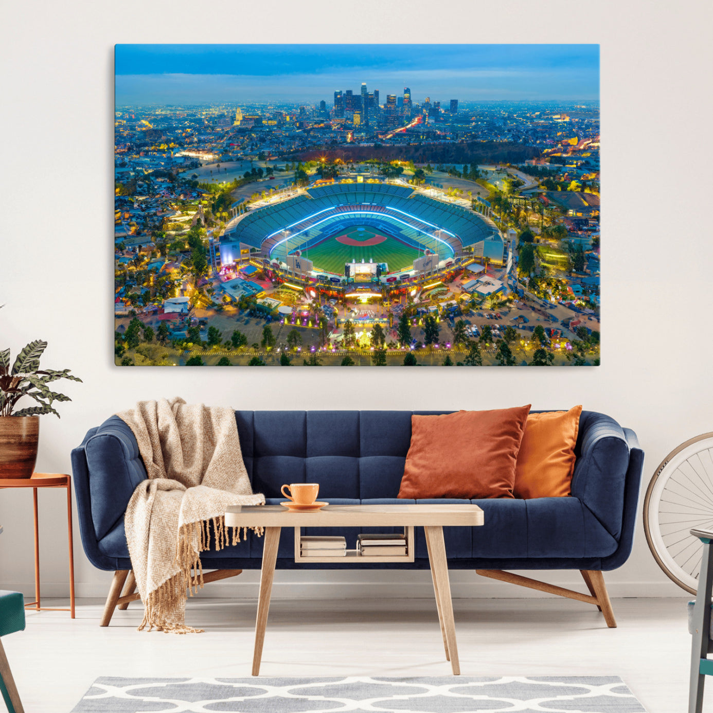 -Los Angeles Dodgers Wall Art Canvas, Dodger Stadium Wall Art Canvas Print - MLB Baseball Stadium
