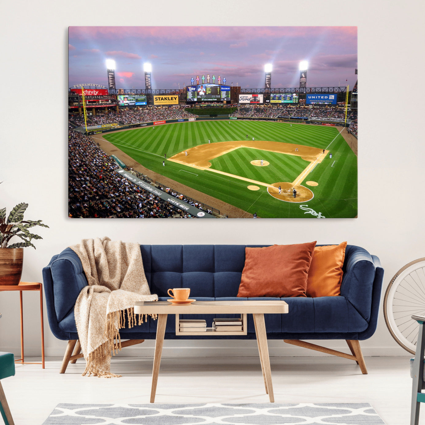38470-MGV-CV-36X24-Chicago White Sox Baseball Team Print Canvas- Guaranteed Rate Field Stadium Wall Art Canvas Print