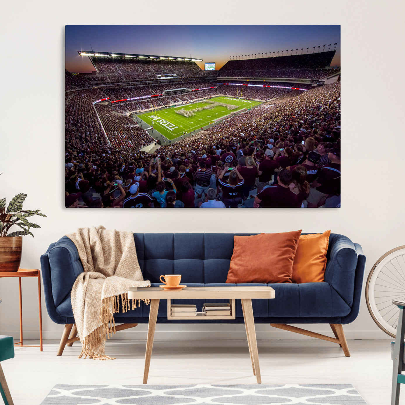 -Texas A&M University Aggies Football Team Print - College Station Kyle Field Stadium Wall Art Canvas