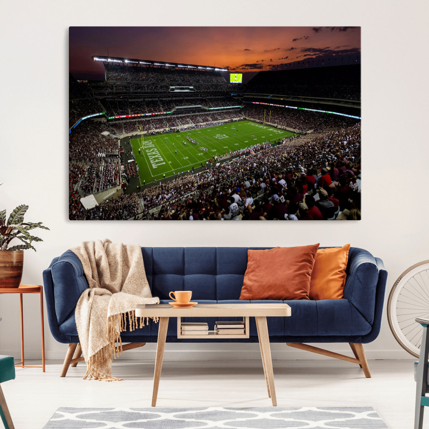 45603-MGV-CV-36X24-Texas A&M University Aggies Football Team Print - College Station Kyle Field Stadium Wall Art Canvas