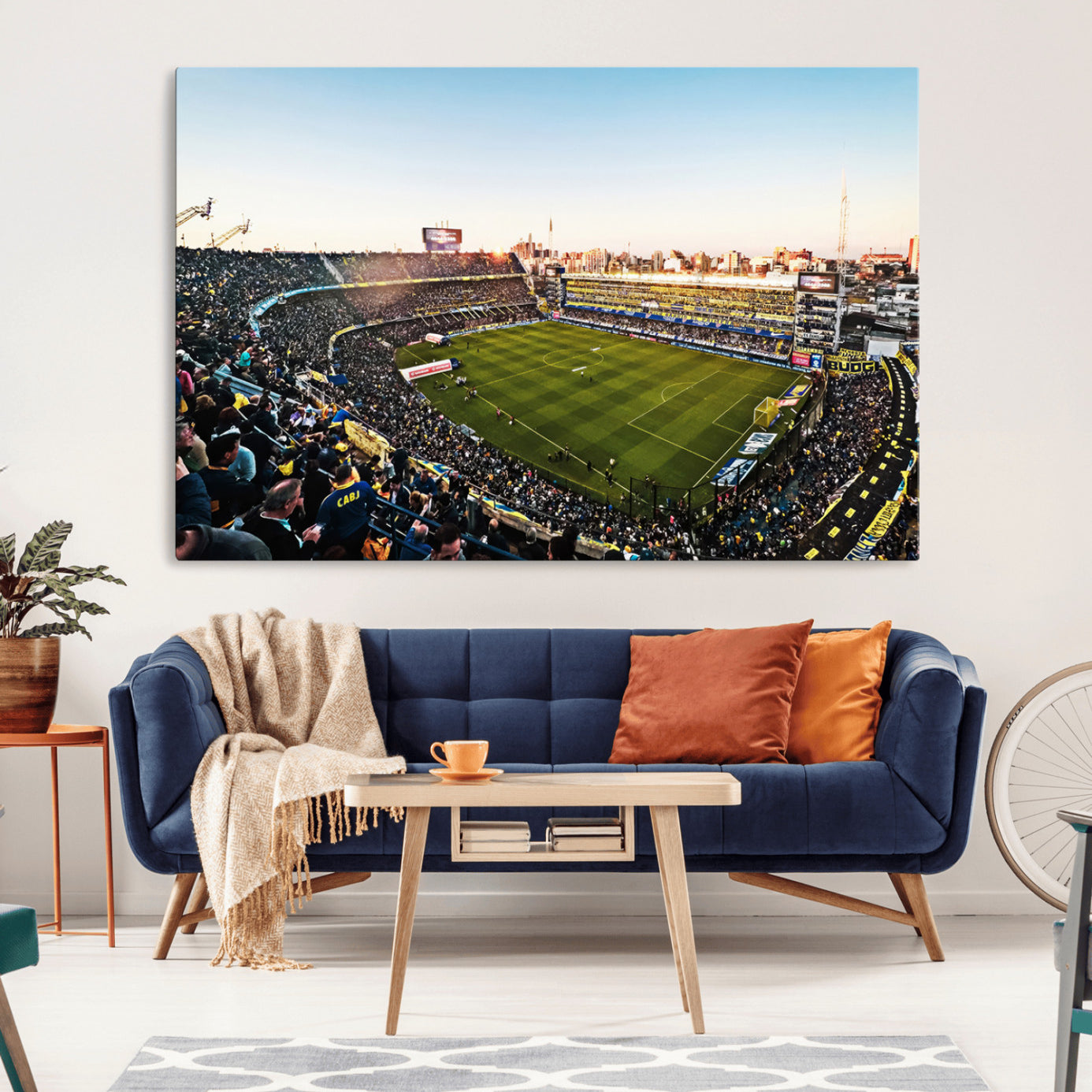 50105-MGV-CV-36X24-Boca Juniors Soccer Team Print - Buenos Aires Bombonera Stadium Wall Art Canvas Print