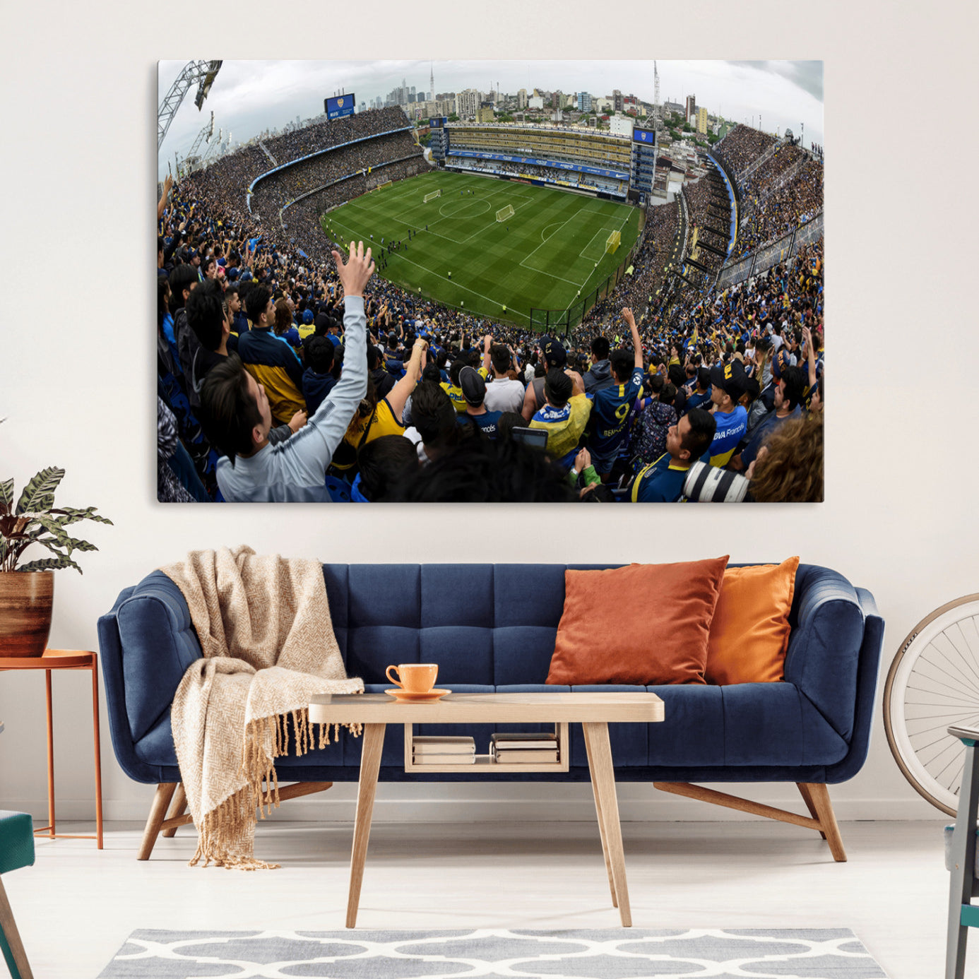 23173-MGV-CV-36X24-Boca Juniors Soccer Team Print - Buenos Aires Bombonera Stadium Wall Art Canvas Print