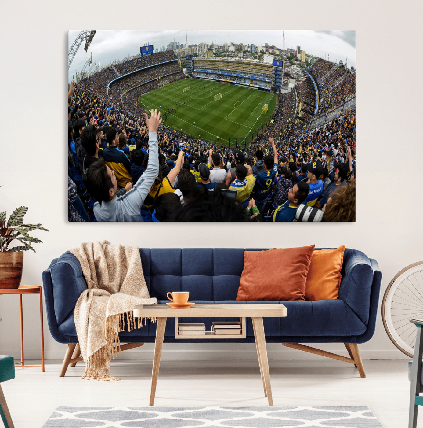 23173-MGV-CV-36X24-Boca Juniors Soccer Team Print - Buenos Aires Bombonera Stadium Wall Art Canvas Print