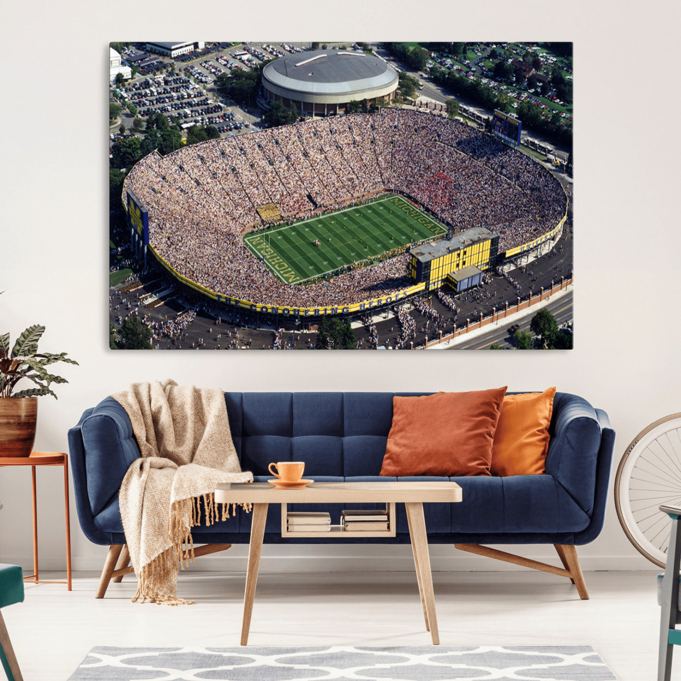 27314-MGV-CV-36X24-Michigan Wolverines Football Team Print - Ann Arbor Michigan Stadium Print, Michigan Wolverines