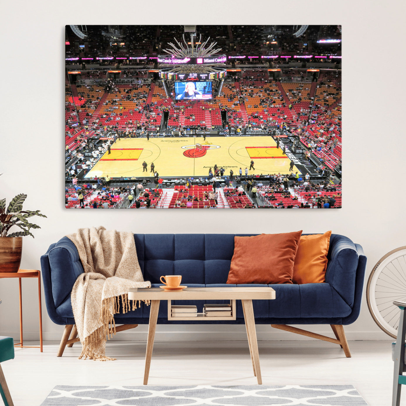 44024-MGV-CV-36X24-Miami Heat Basketball Team Print Wall Art- Kaseya Center Stadium Wall Art Canvas Print