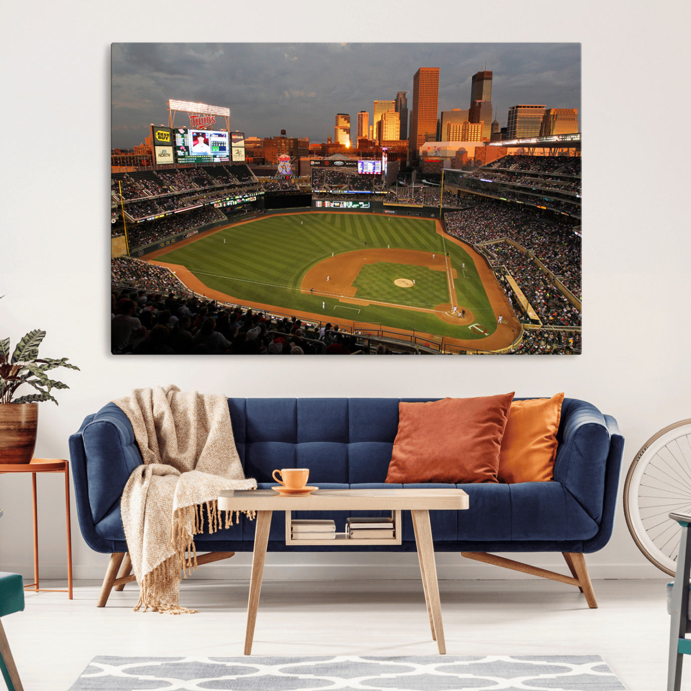 99822-MGV-CV-36X24-Minnesota Twins Baseball Team Print - Minneapolis Target Field Stadium Wall Art Canvas Print