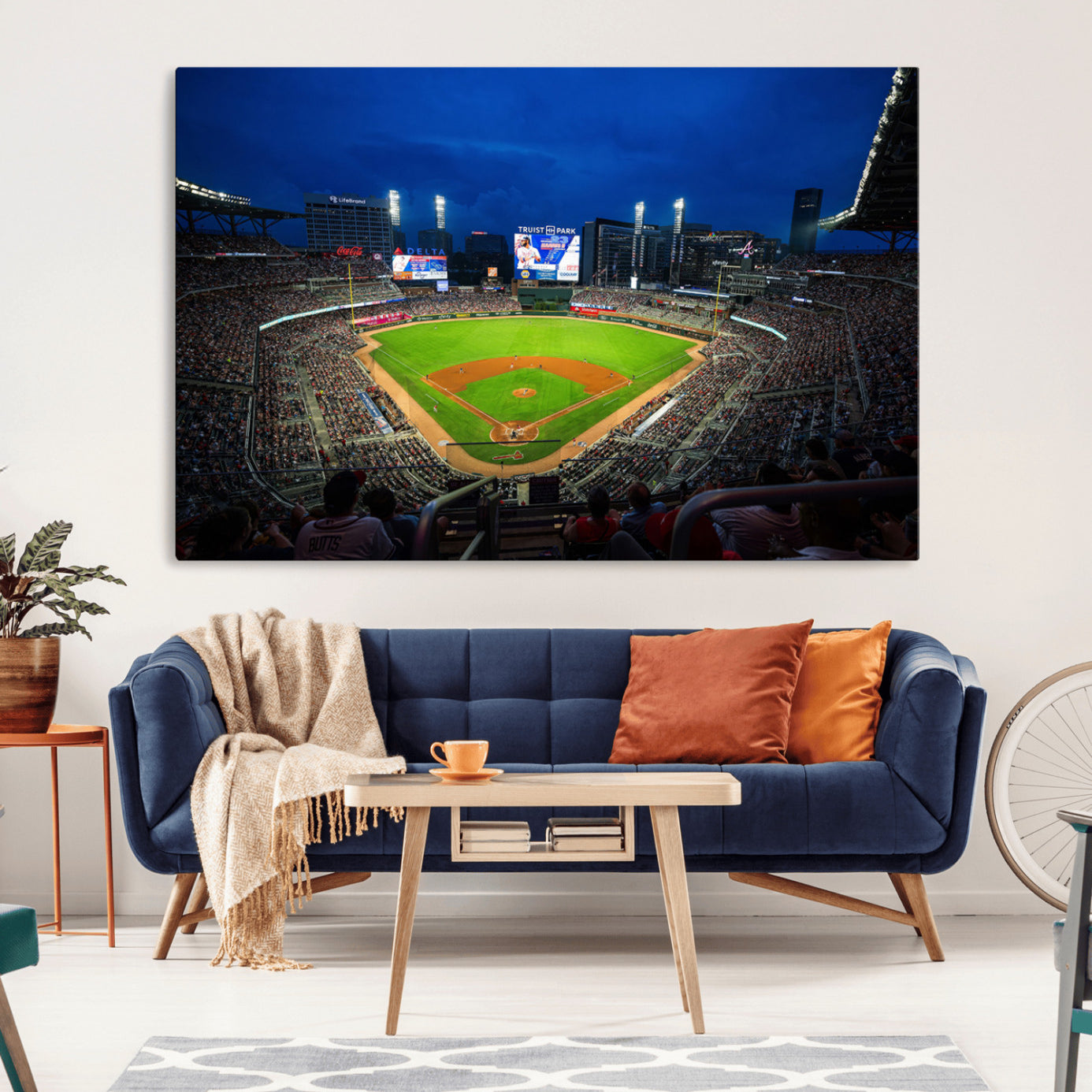 88590-MGV-CV-36X24-Truist Park Night Game Canvas Art - Atlanta Braves Stadium Wall Art Canvas