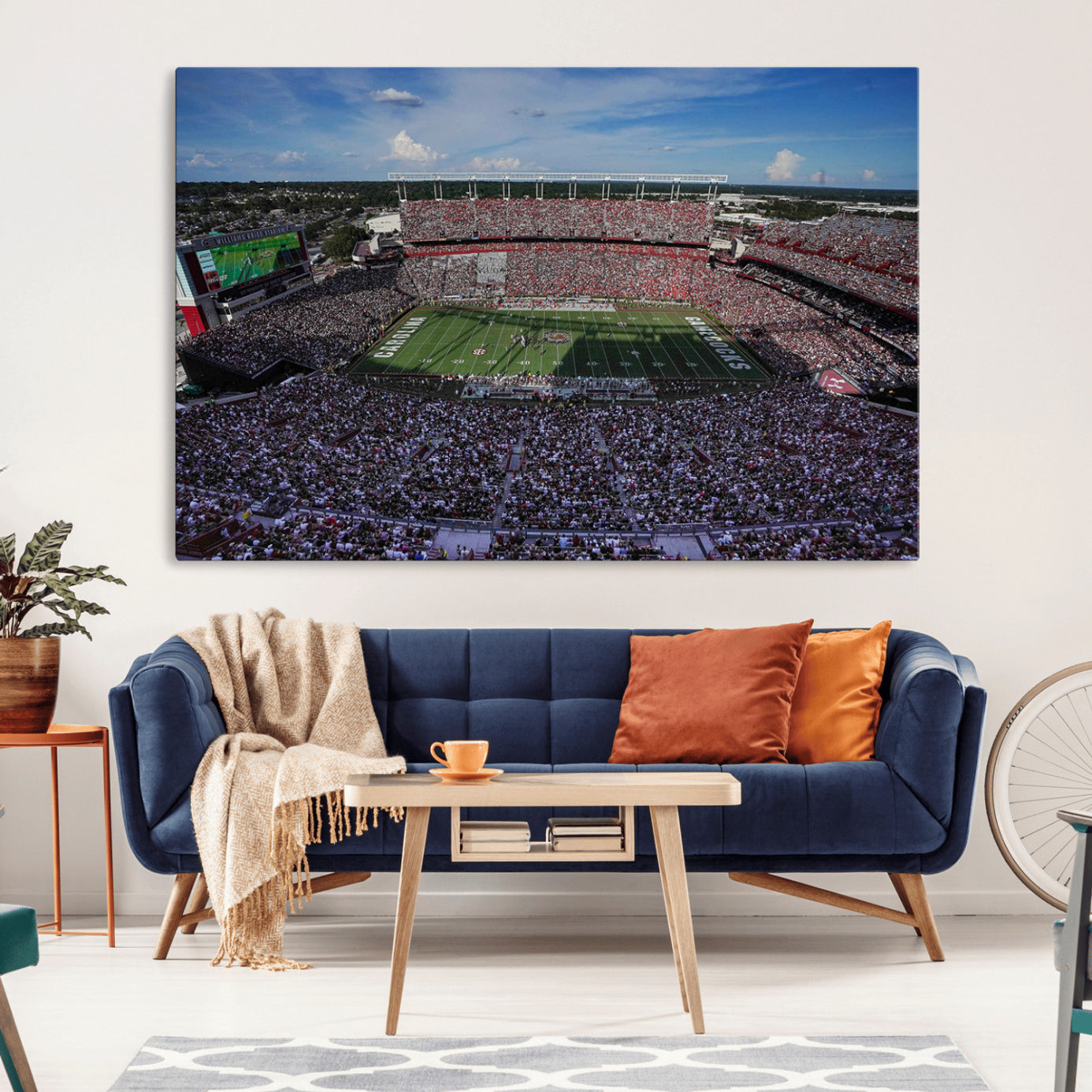 83382-MGV-CV-36X24-South Carolina Gamecocks Football Team Print - Columbia Williams-Brice Stadium Wall Art Canvas Print