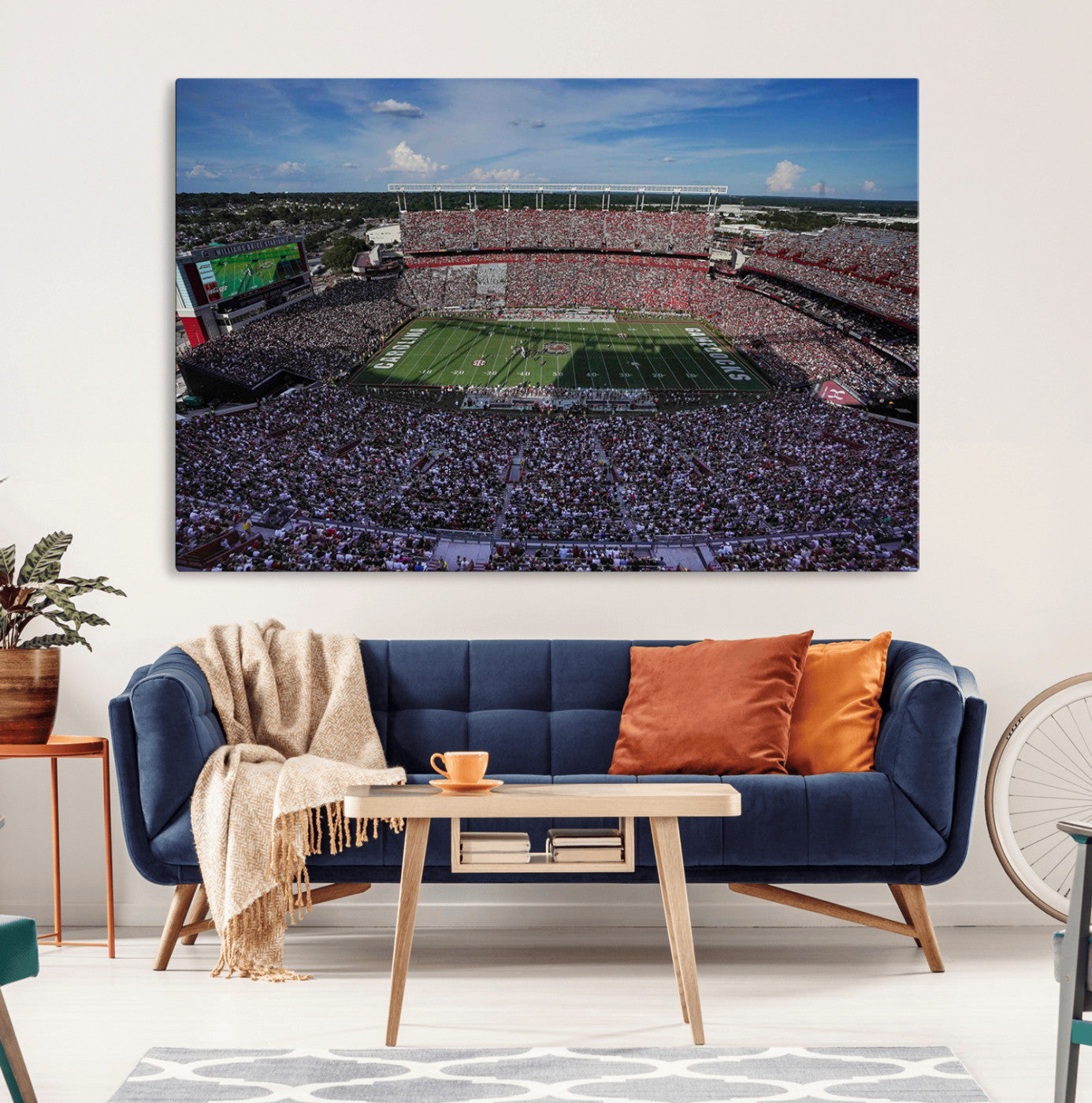 83382-MGV-CV-36X24-South Carolina Gamecocks Football Team Print - Columbia Williams-Brice Stadium Wall Art Canvas Print