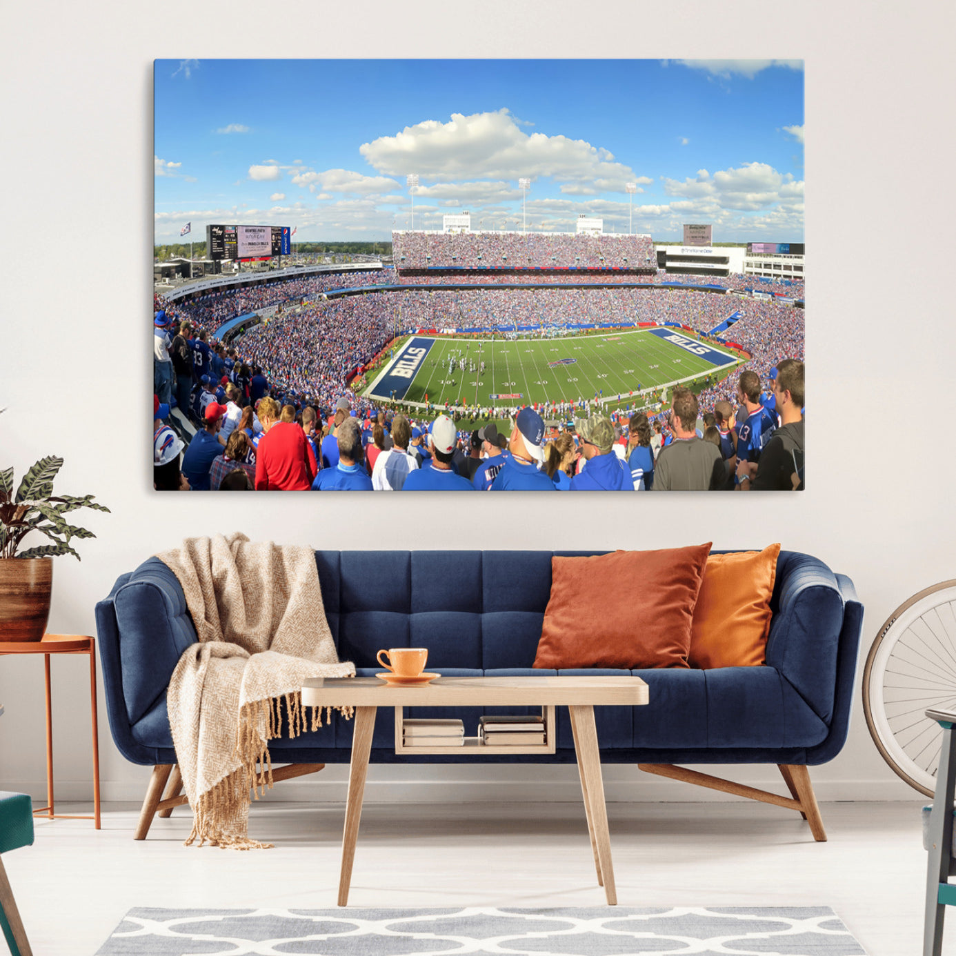 35302-MGV-CV-36X24-Buffalo Bills NFL Football Team Print - Buffalo Highmark Stadium Wall Art Canvas Print