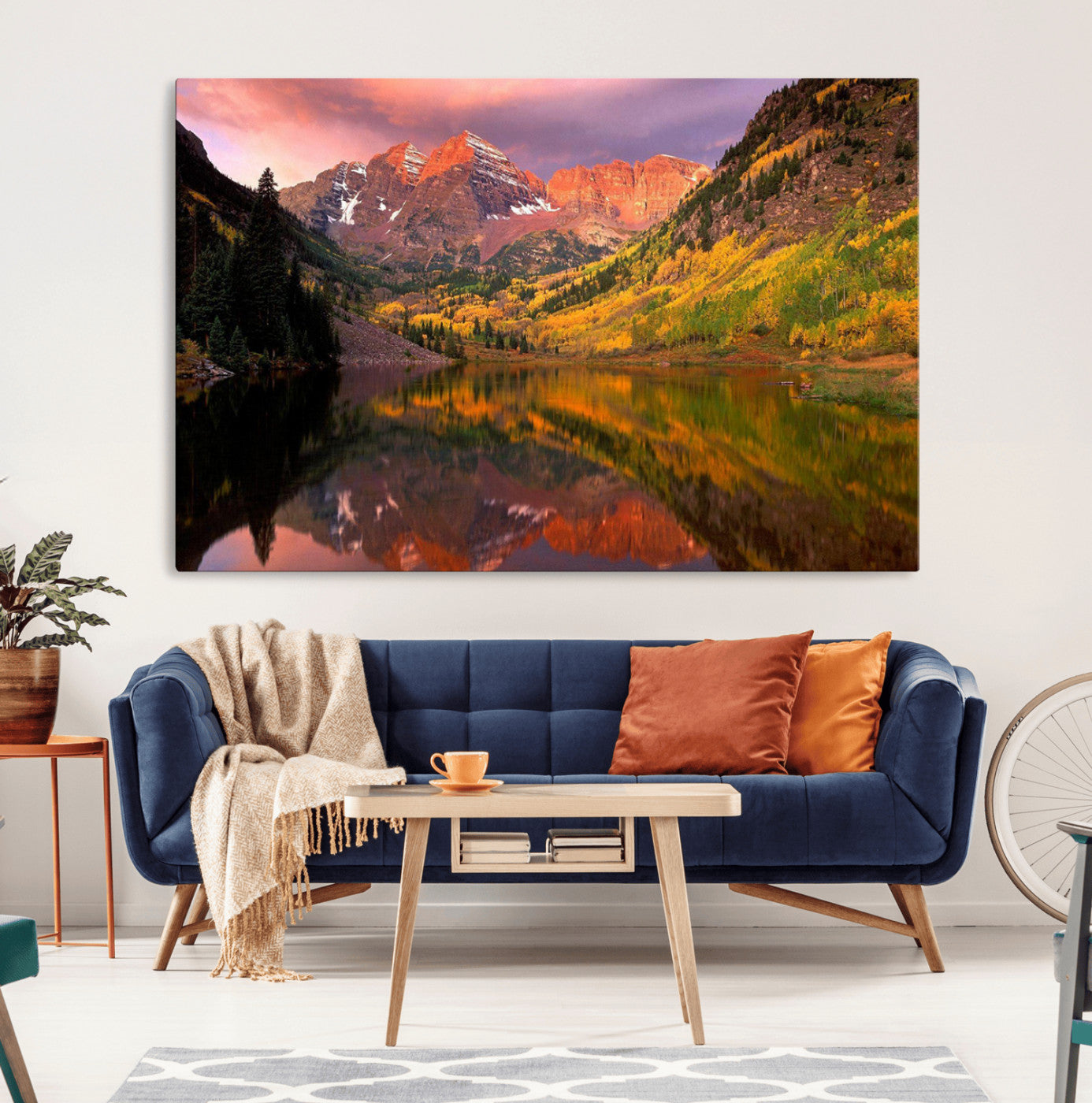 -Colorado Rockies Mountain Sunset Wall Art | Ready to Hang and Framed | Scenic Nature Landscape