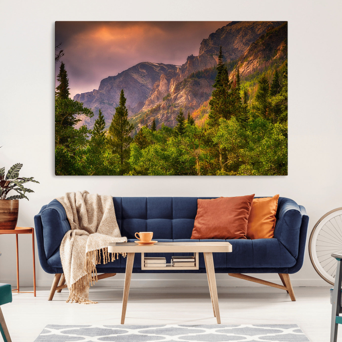 81684-MGV-CV-36X24-Colorado Rockies Mountains Wall Art Canvas Print | Ready to Hang Framed Mountain Landscape