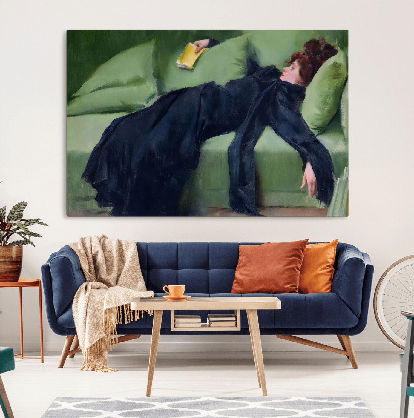 17725-MGV-CV-36X24-Decadent Girl by Ramon Casas Wall Art Canvas Print, Framed Decadent Girl Canvas Print