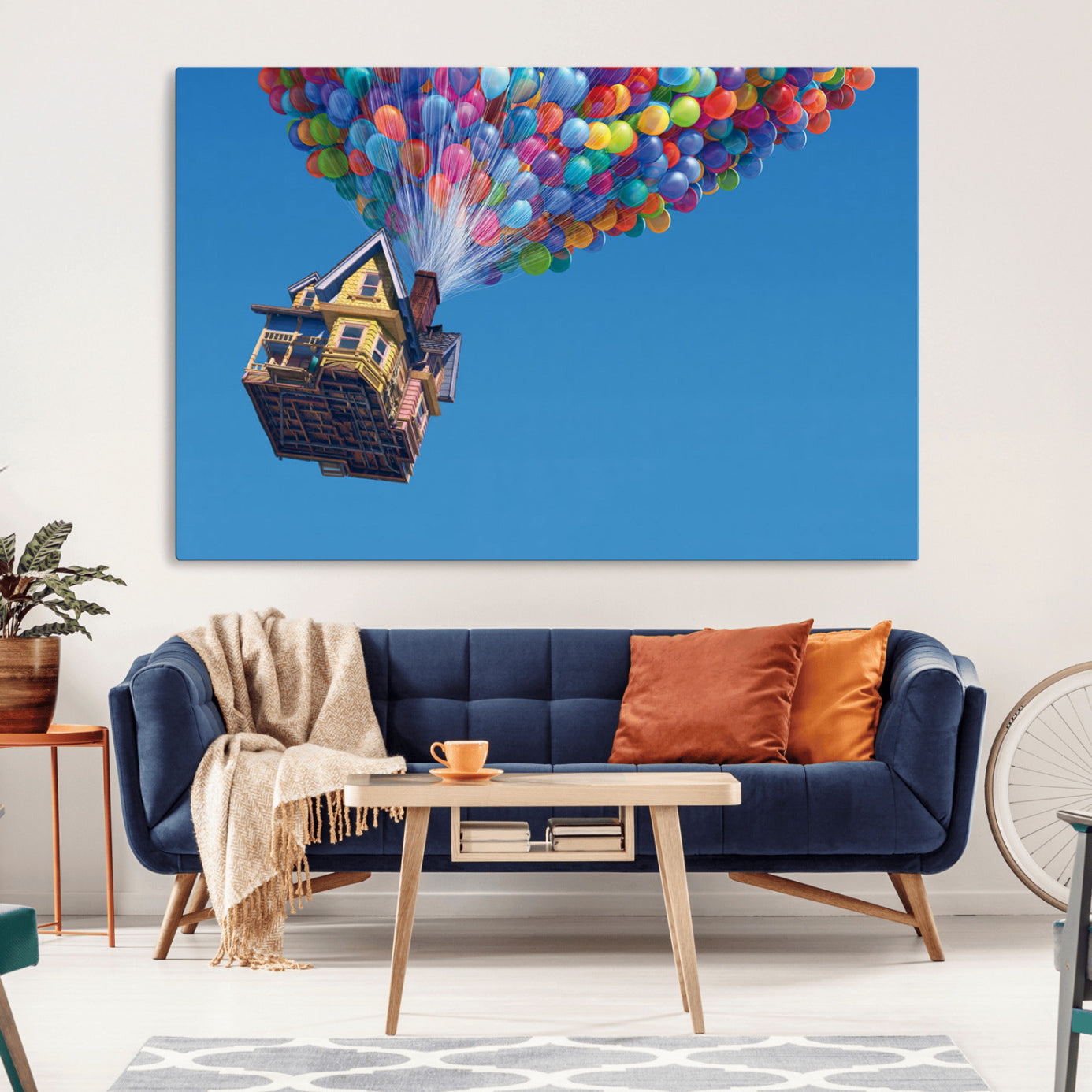 -Carl Fredricksen, Up Movie Wall Art, Balloons Wall Art, Air Balloons for Kids Room Print