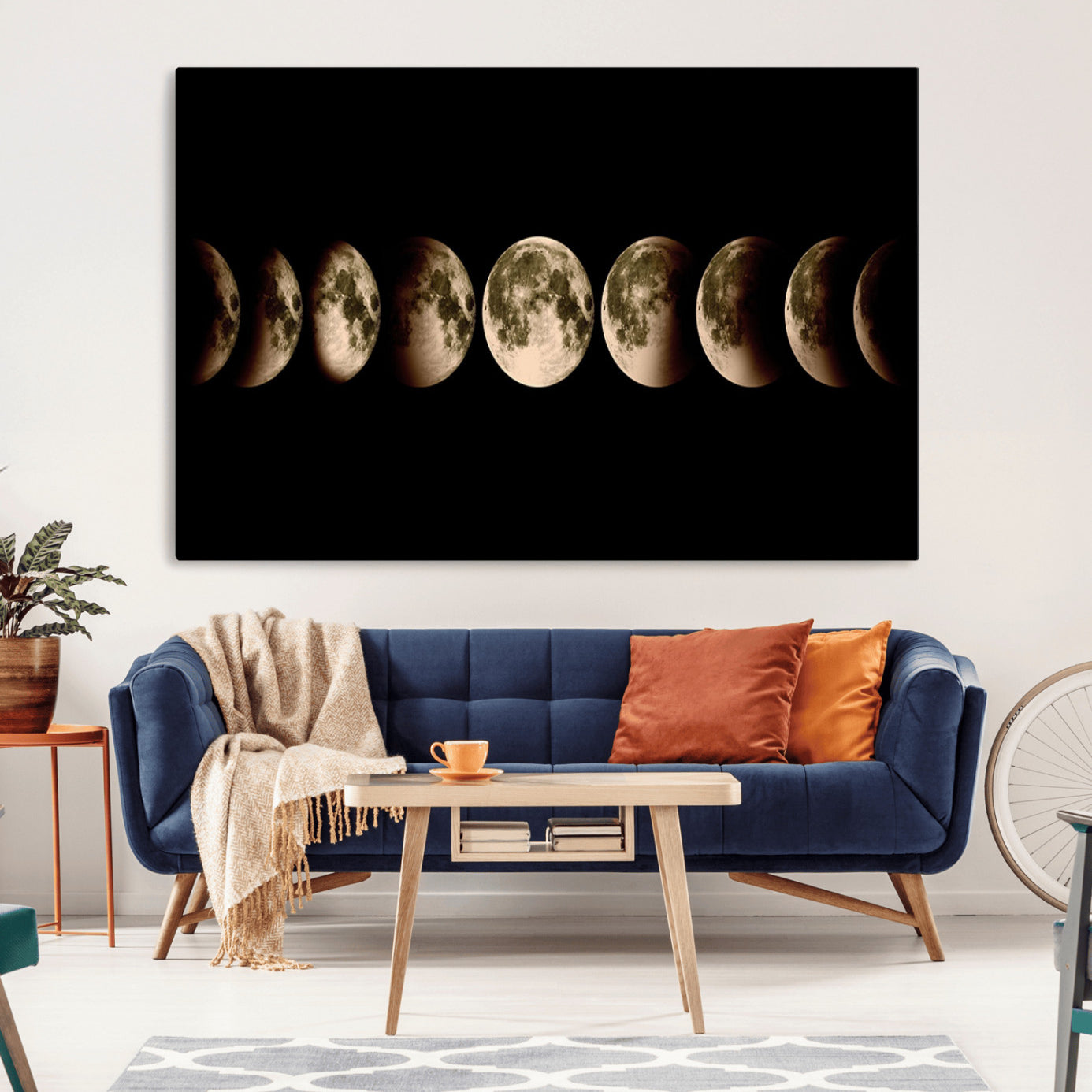 52750-MGV-CV-36X24-Phases of the Moon Wall Art | Canvas Print for Modern Wall Decor | Ready to Hang and Framed