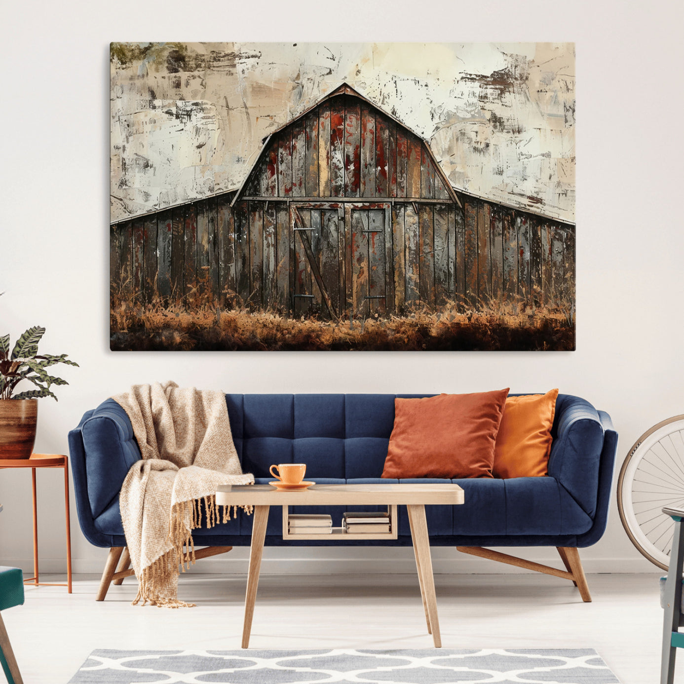 -Rustic Barn Wall Art | Farmhouse Wall Decor Canvas Print | Ready to Hang Barn Decor for Cabin or