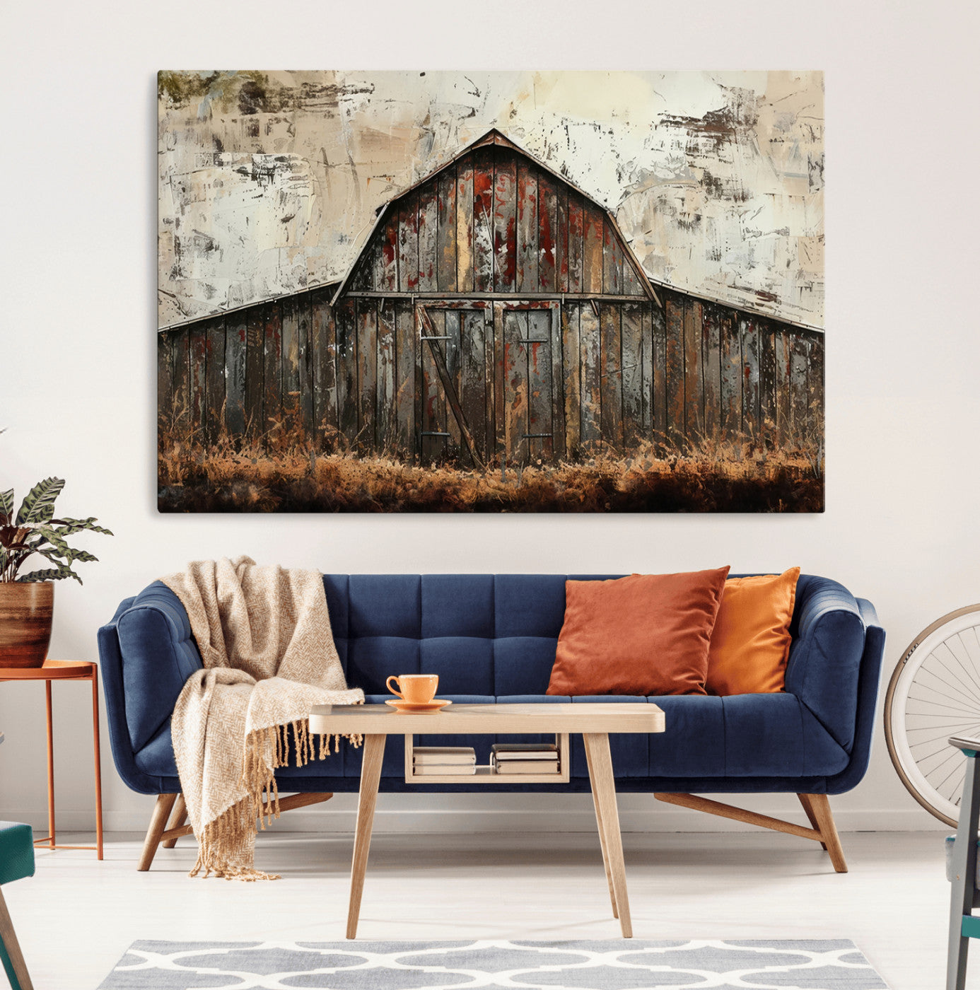 94486-MGV-CV-36X24-Rustic Barn Wall Art | Farmhouse Wall Decor Canvas Print | Ready to Hang Barn Decor for Cabin or