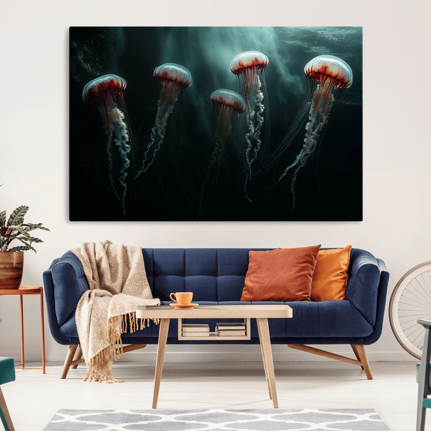 -Abstract Jellyfish Wall Art Canvas Print