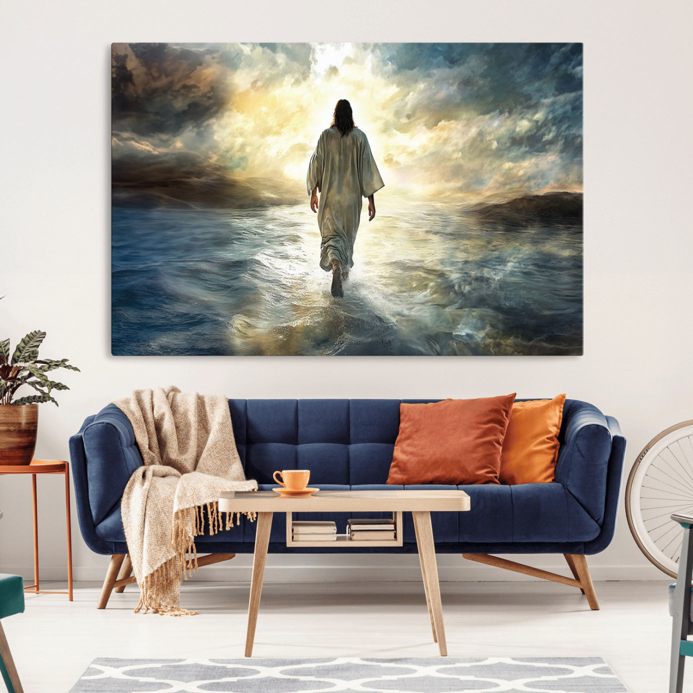 -Jesus Walking on Water Wall Art | Canvas Print | Ready to Hang | Christian Home Decor | Spiritual