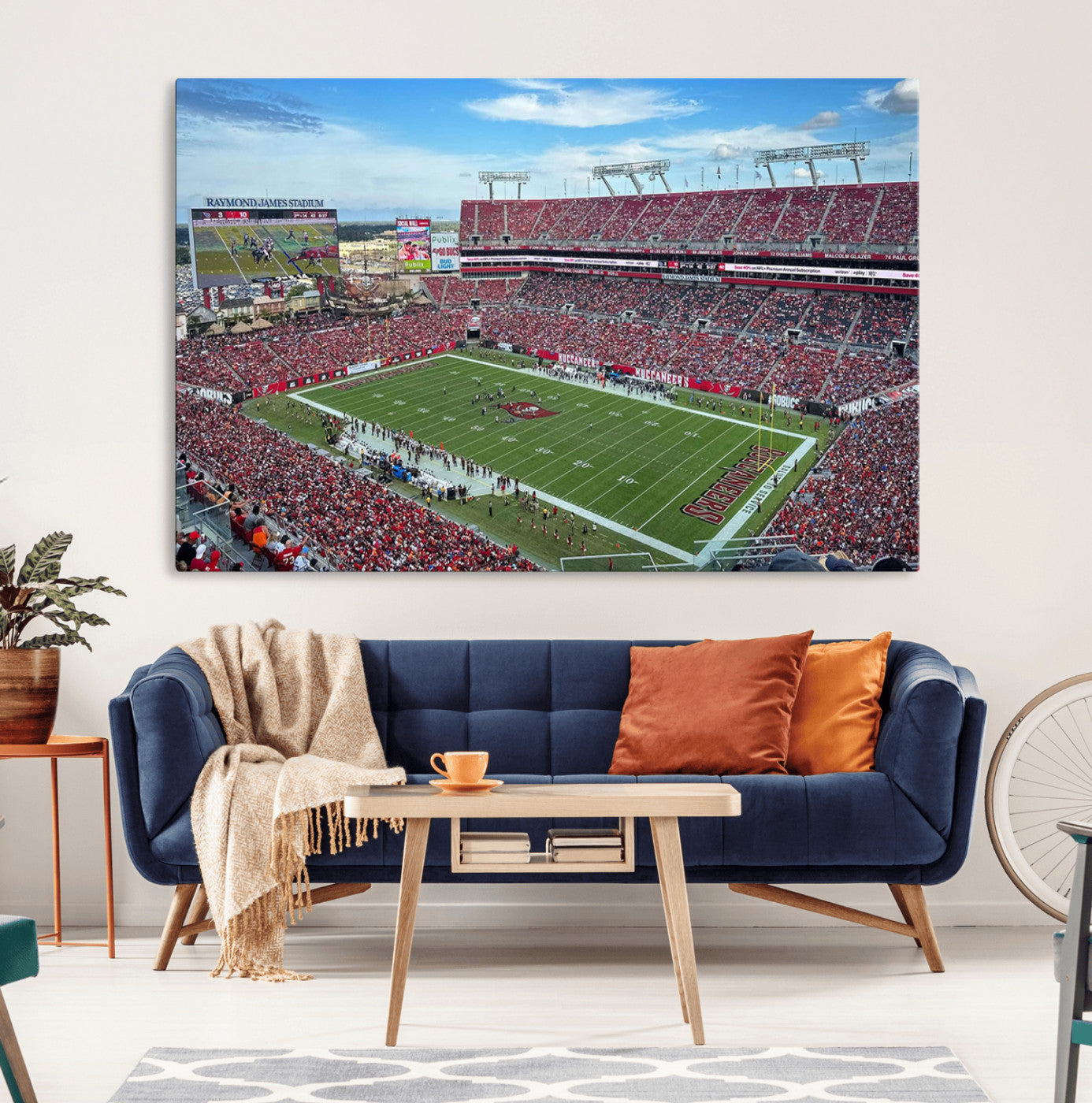 52828-MGV-CV-36X24-Florida Tampa Raymond James Stadium Wall Art Canvas Print - NFL Football Stadium Print Canvas