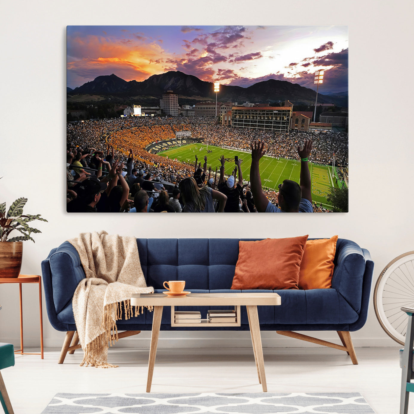 -Framed Colorado Buffaloes Football Team Print - Boulder Folsom Field Stadium Wall Art Canvas Print