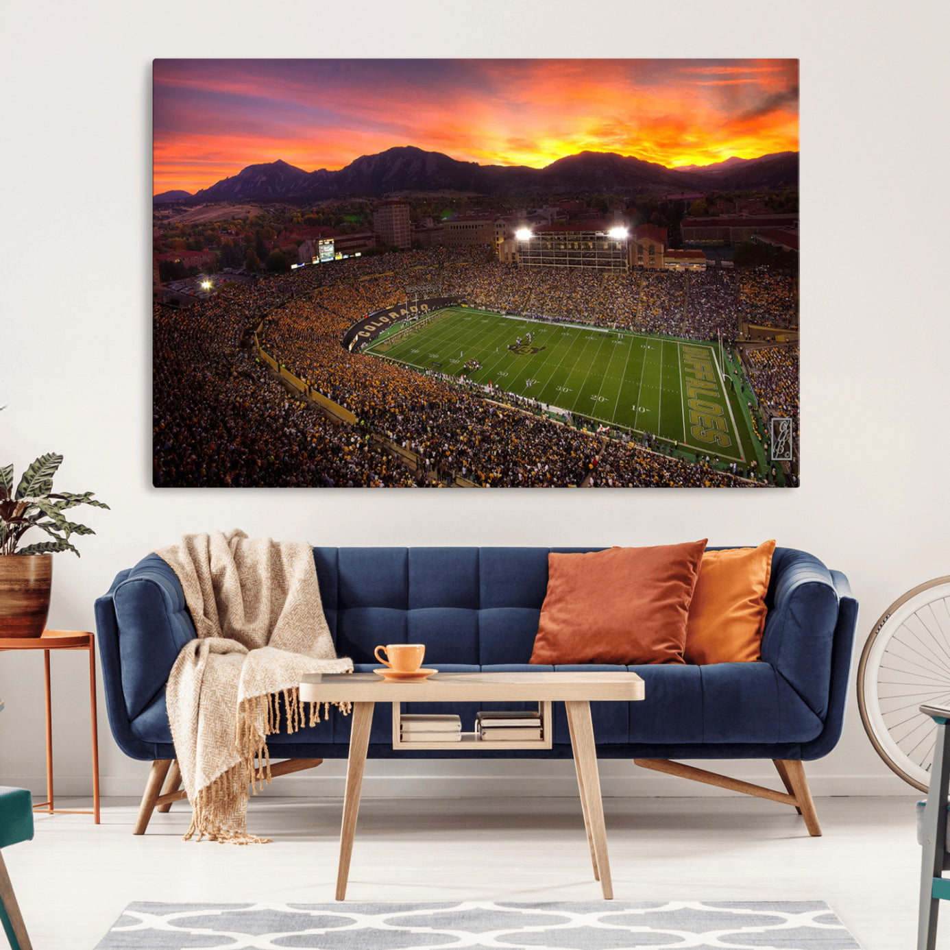 -Colorado Buffaloes Football Team Print - Boulder Folsom Field Stadium Wall Art Canvas Print