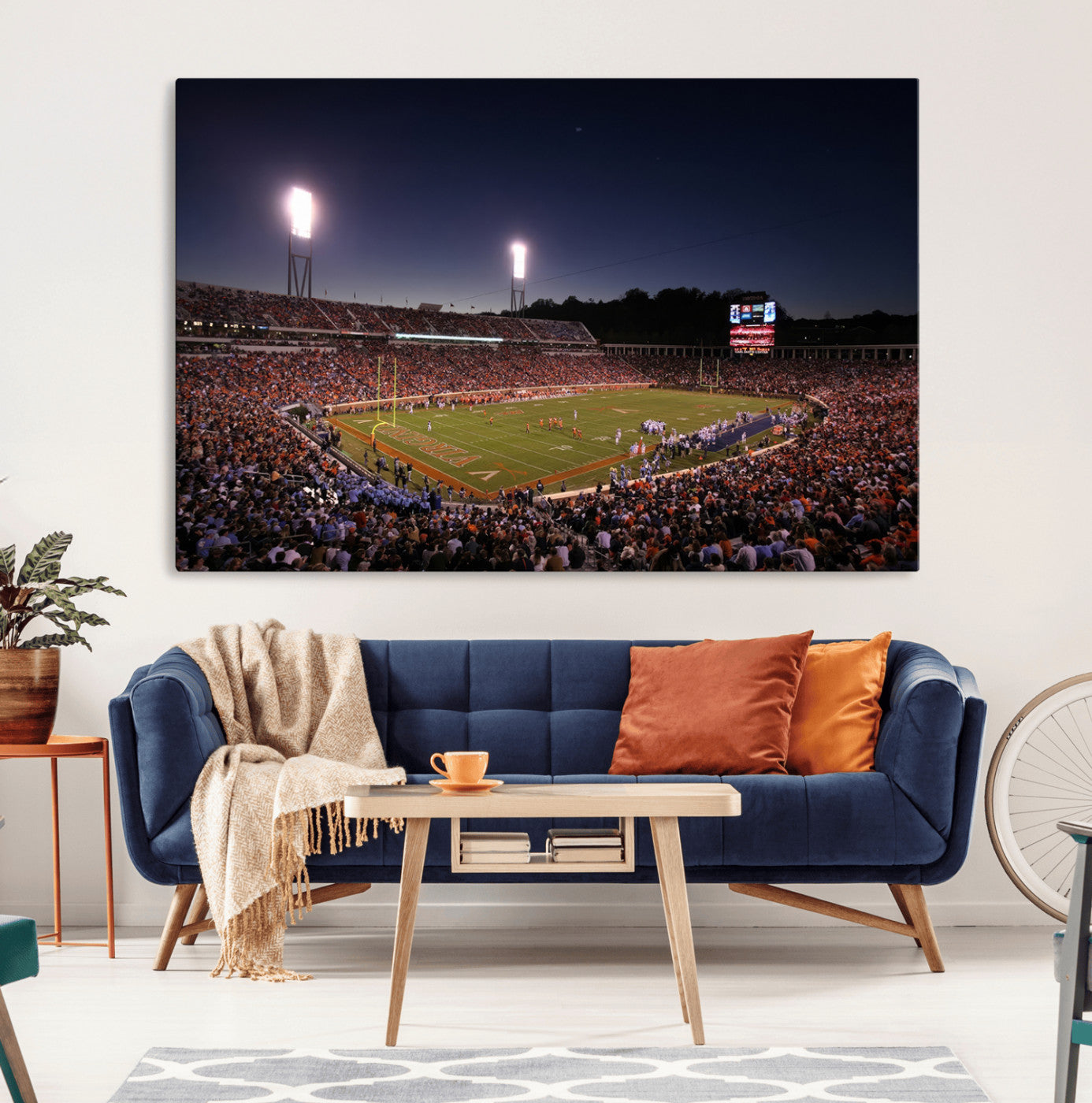 69378-MGV-CV-36X24-Virginia Cavaliers Football Team Print - Charlottesville Scott Stadium Canvas Print Wall Art