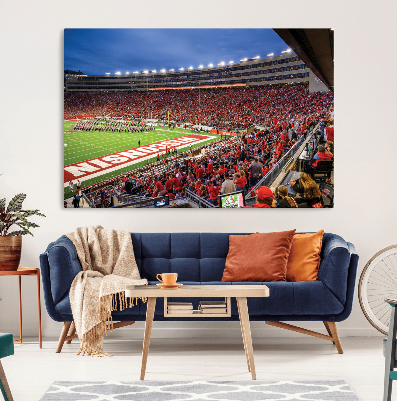 57601-MGV-CV-36X24-Wisconsin Badgers Football Team Print - Madison Camp Randall Stadium Wall Art, Wisconsin Badgers