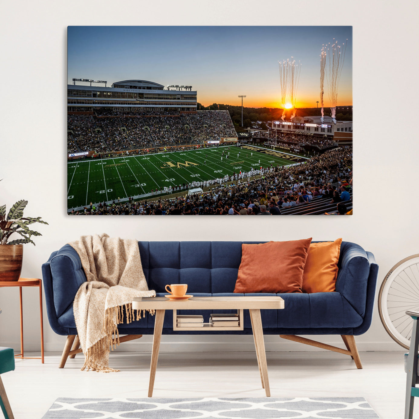 29253-MGV-CV-36X24-Demon Deacons Football Team Print Canvas- Winston-Salem Allegacy Federal Credit Union Stadium Wall