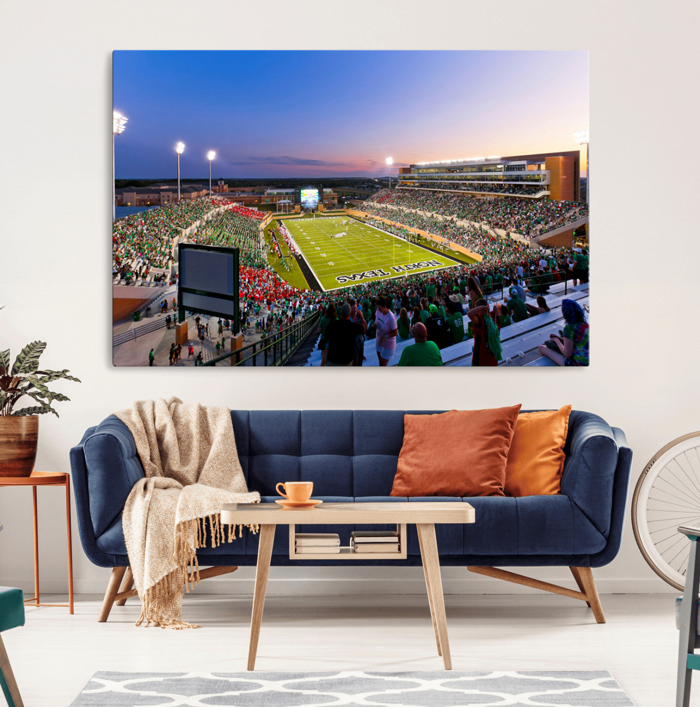 25916-MGV-CV-36X24-University of North Texas Mean Green Football Team Print - Denton DATCU Stadium Canvas Print Wall