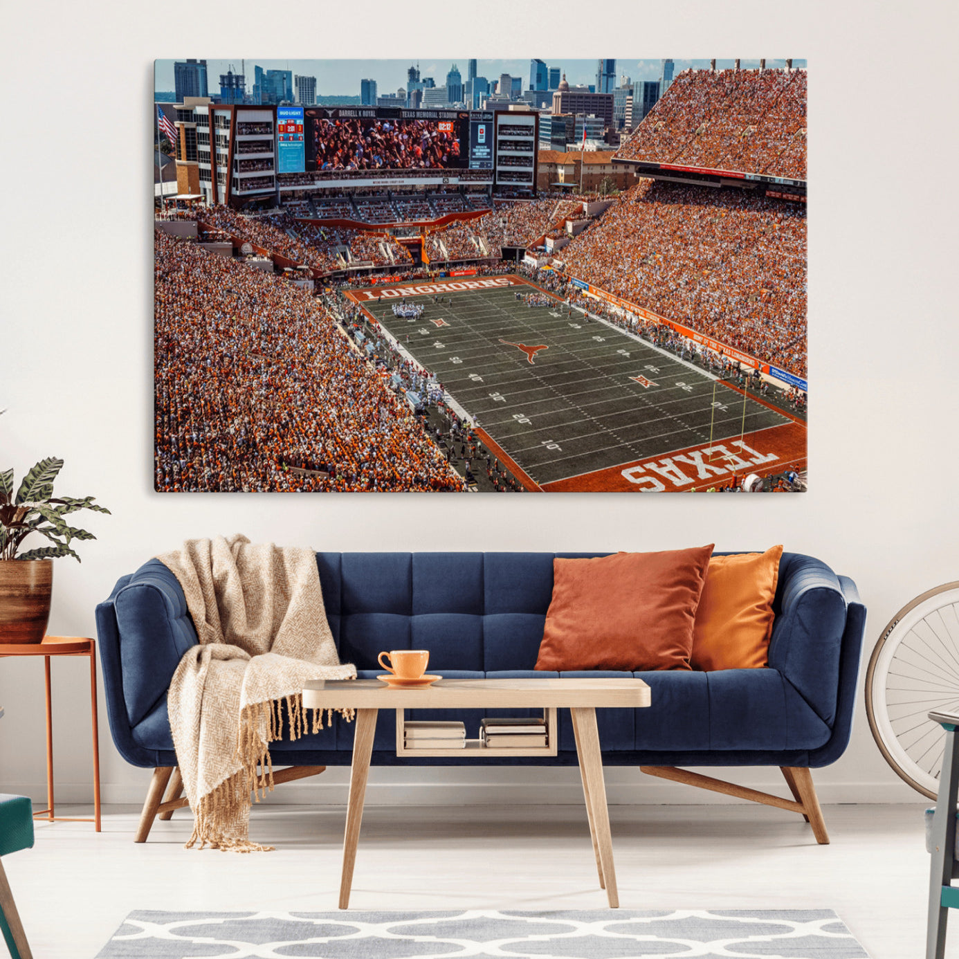 -University of Texas Longhorns Football Team Print - Austin Darrell K Royal-Texas Memorial Stadium