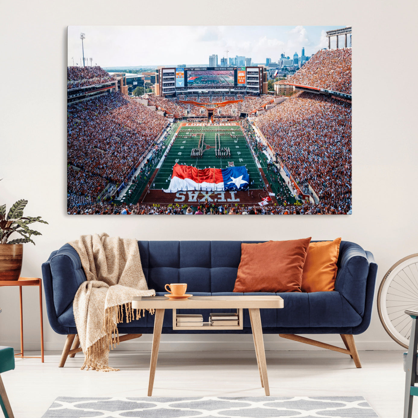-University of Texas Longhorns Football Team Canvas Print - Austin Darrell K Royal-Texas Memorial