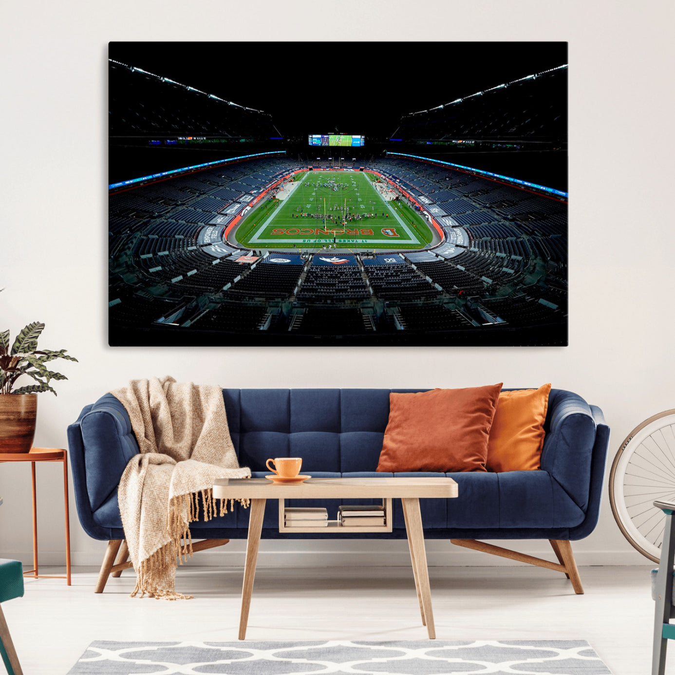 -Denver Broncos Football Team Print Canvas- Denver Empower Field at Mile High Stadium Wall Art Canvas